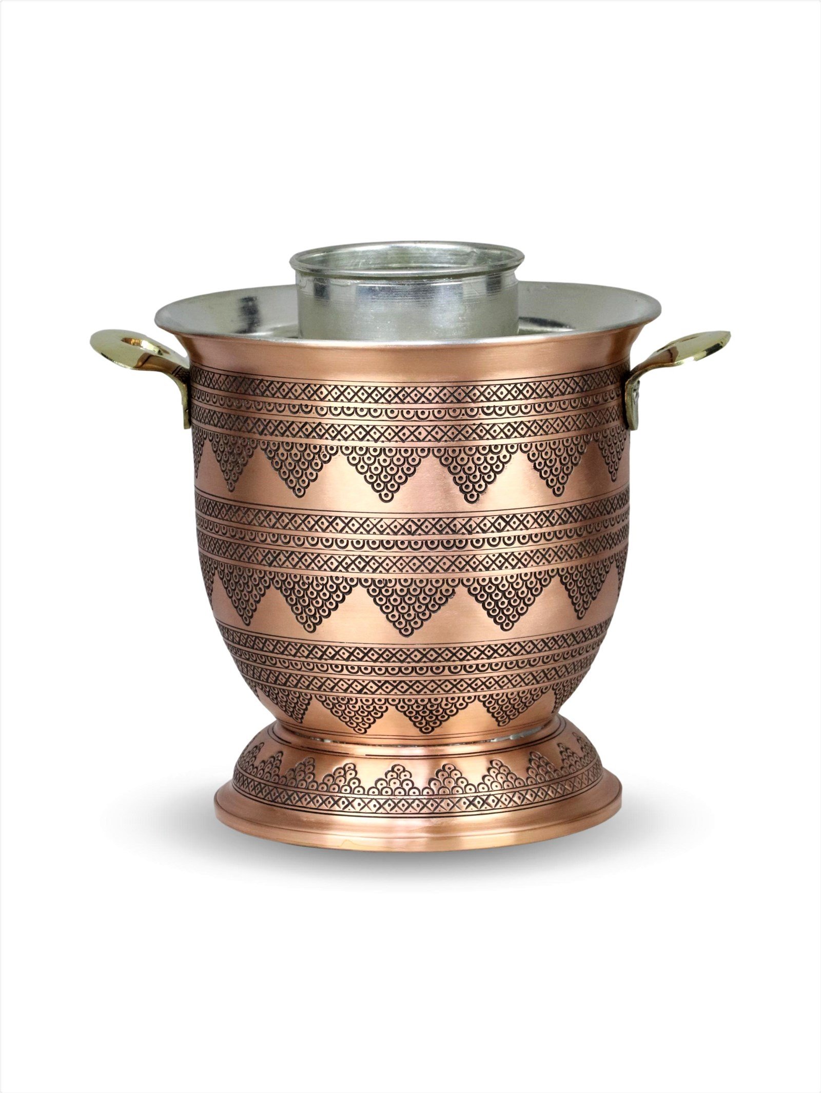 Drink CoolingSonay BakırcılıkKalın Eskitme  Üzüm İşlemeli Bakır  Ehli Keyf Rakı Şişelik 