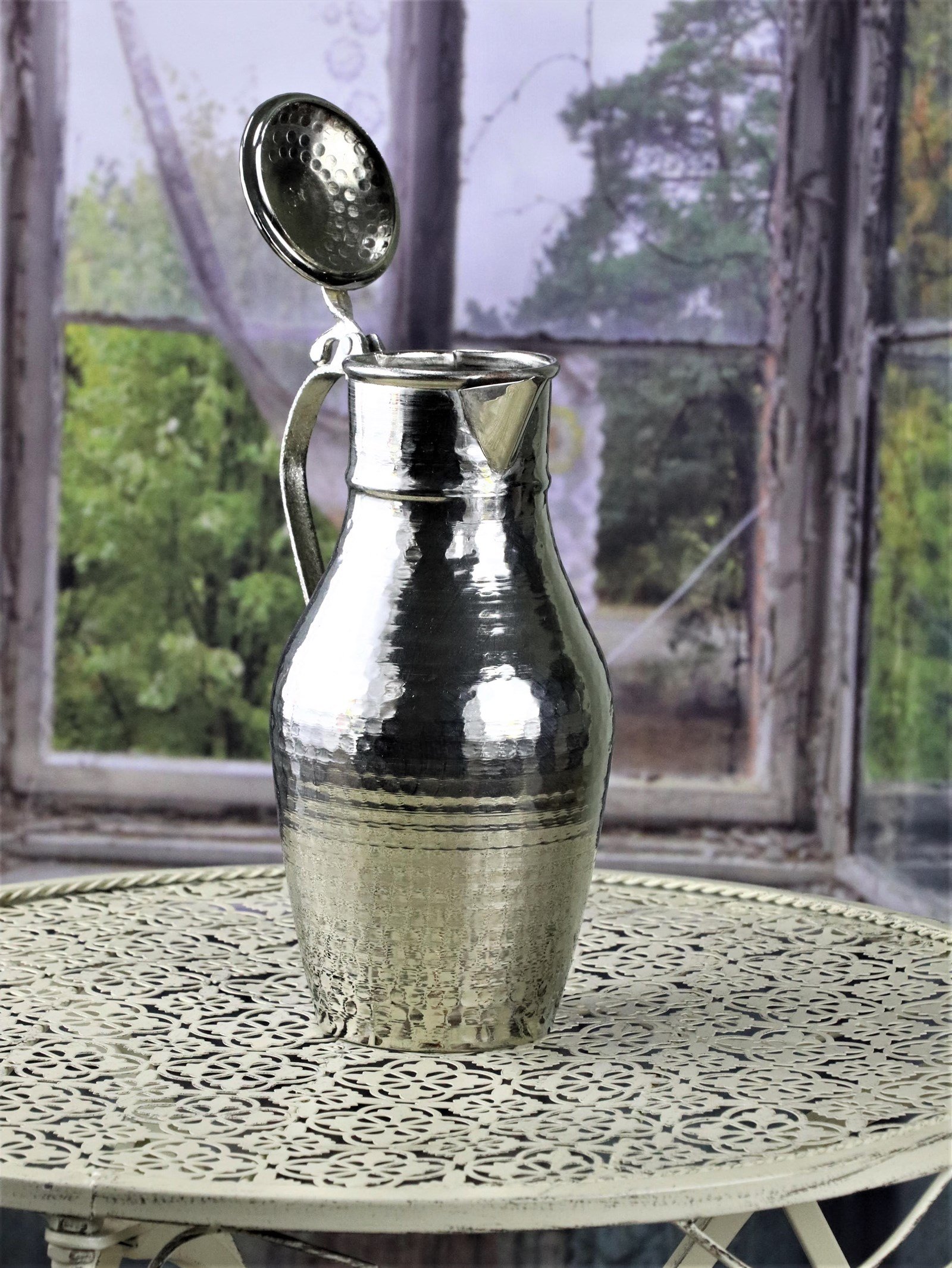 Bakır Sürahi ve MaşrabaSonay BakırcılıkKapaklı Dövme Debbe Küçük Bakır Sürahi