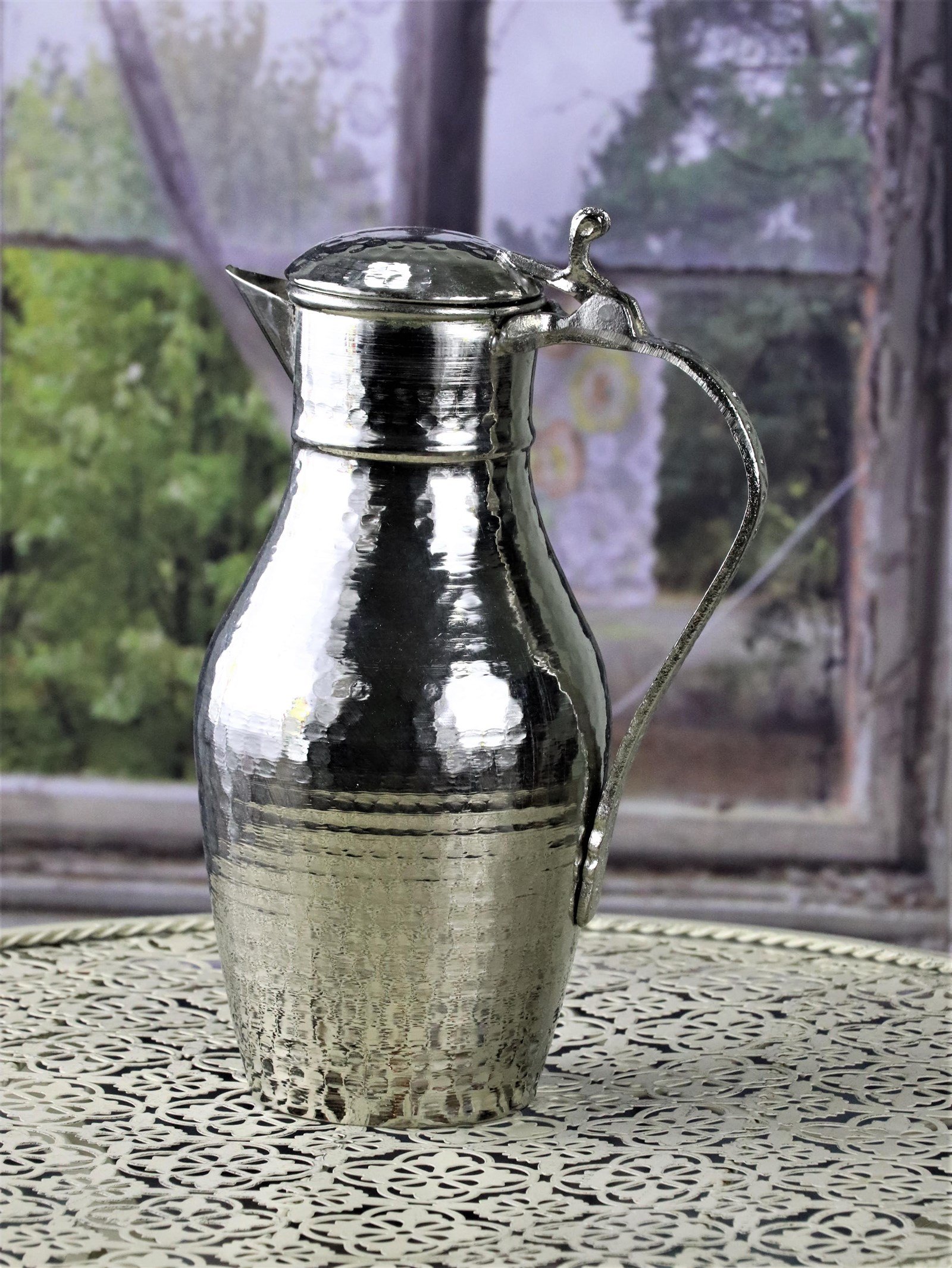 Bakır Sürahi ve MaşrabaSonay BakırcılıkKapaklı Dövme Debbe Küçük Bakır Sürahi