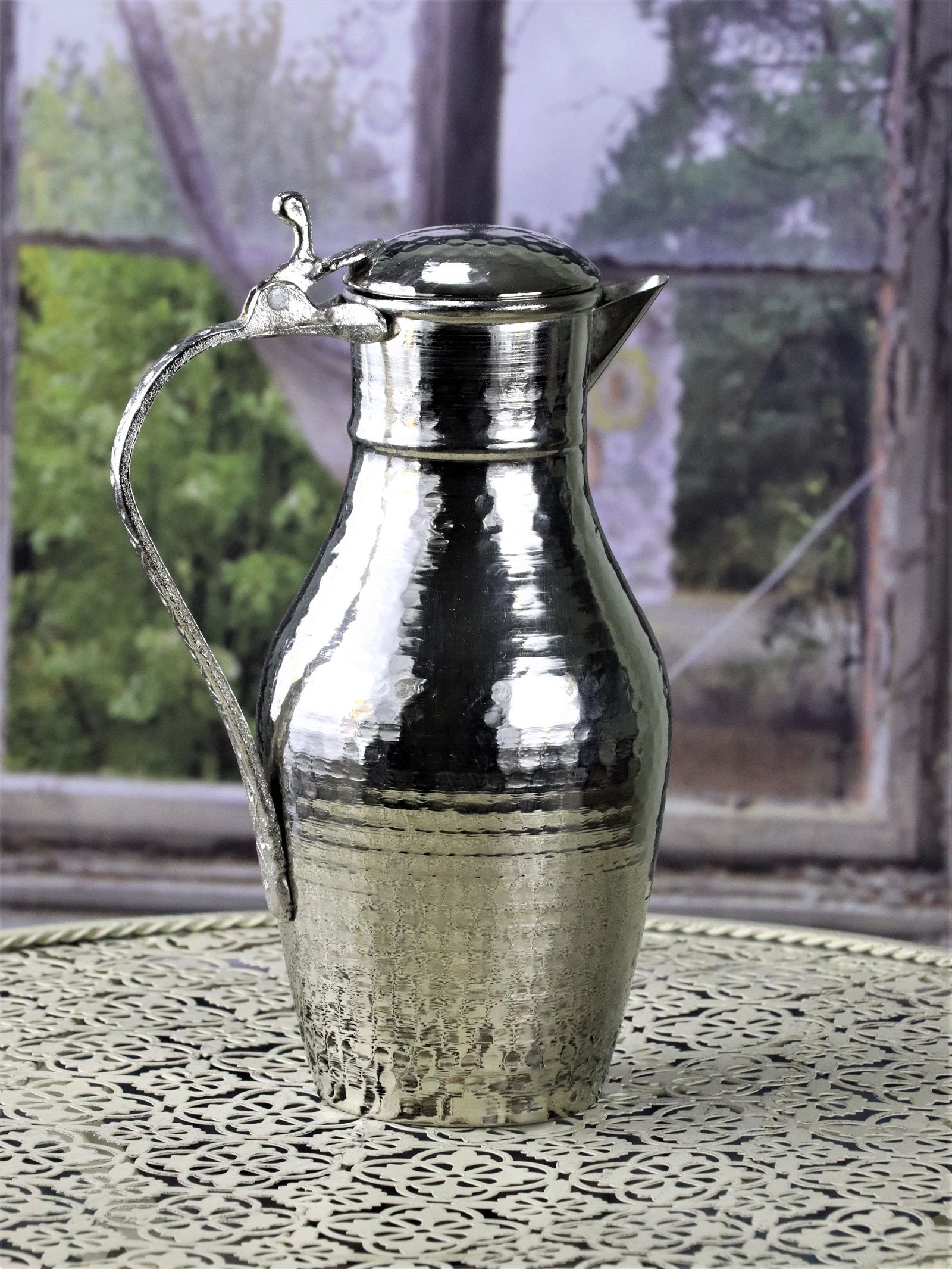 Bakır Sürahi ve MaşrabaSonay BakırcılıkKapaklı Dövme Debbe Küçük Bakır Sürahi