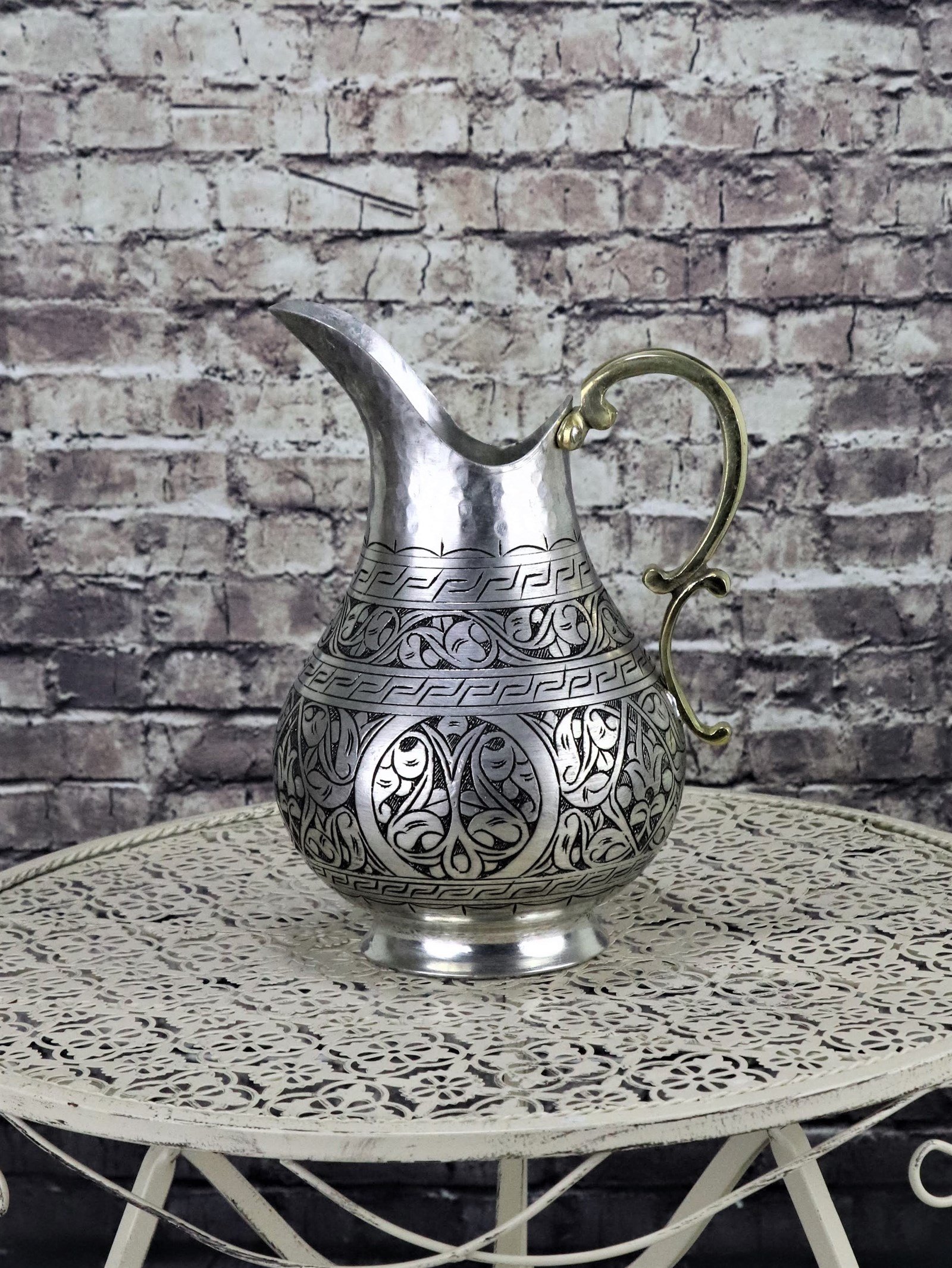 Bakır Sürahi ve MaşrabaSonay BakırcılıkKeski İşlemeli Kalaylı Bakır Sürahi