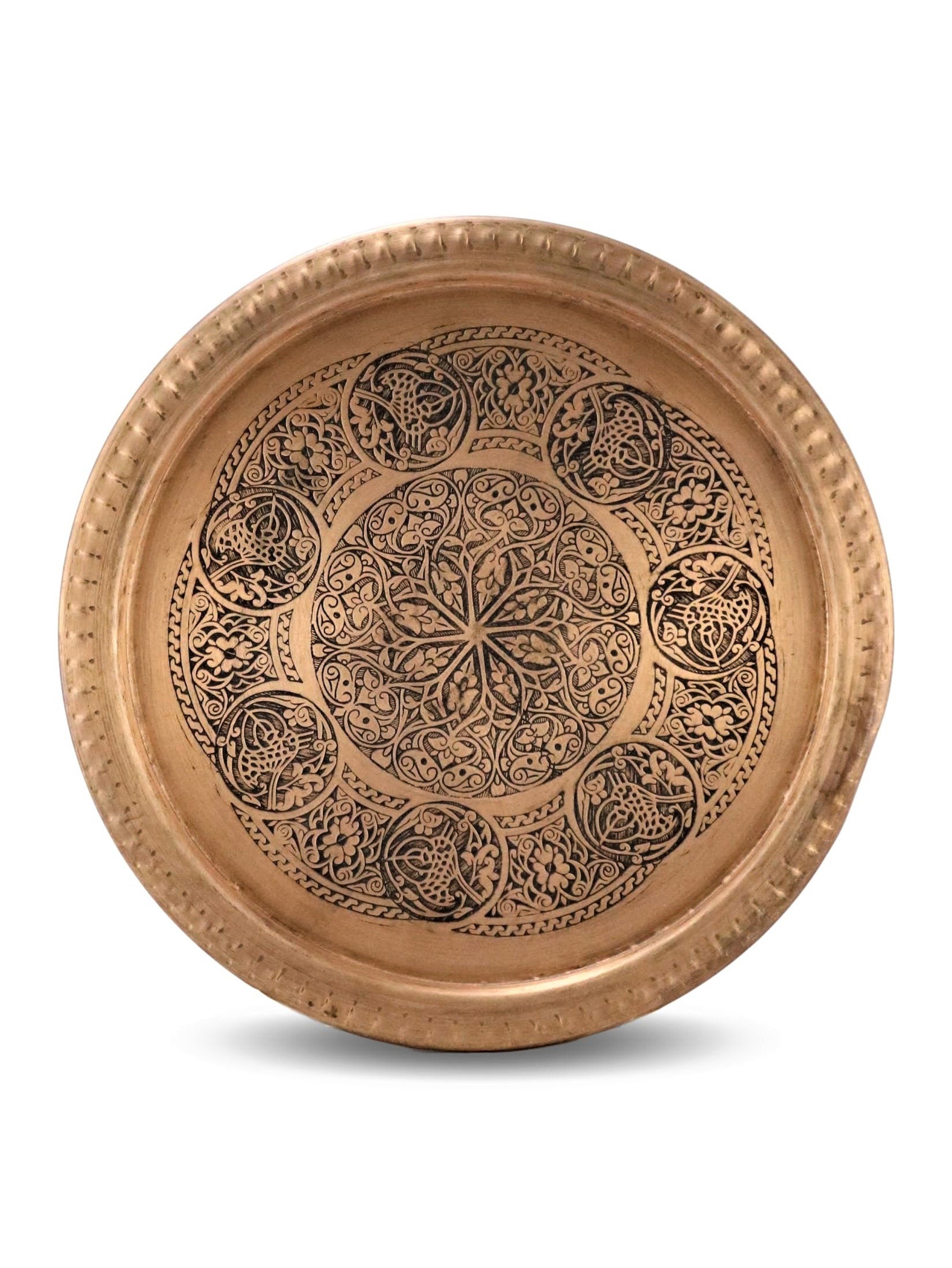 Bakır TepsiSonay BakırcılıkMat Eskitme Bakır Tepsi 20 cm