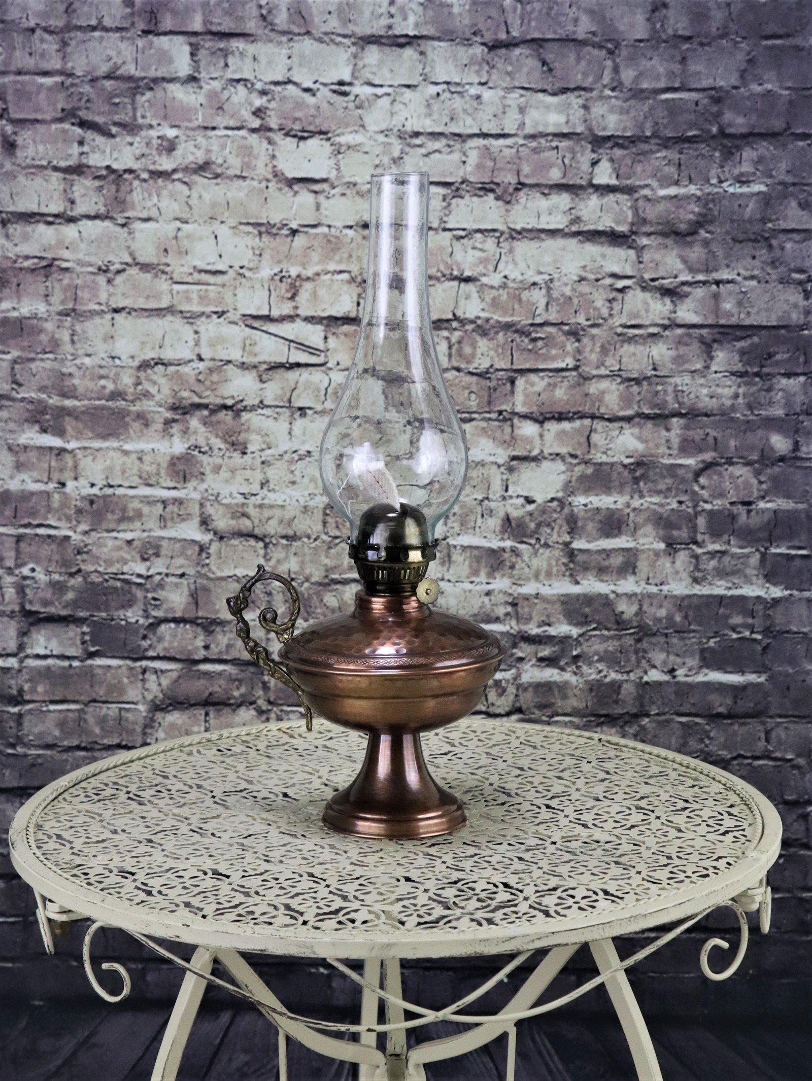 Bakır Gaz LambasıSonay BakırcılıkMiray Eskitme Ayaklı Bakır Gaz Lambası