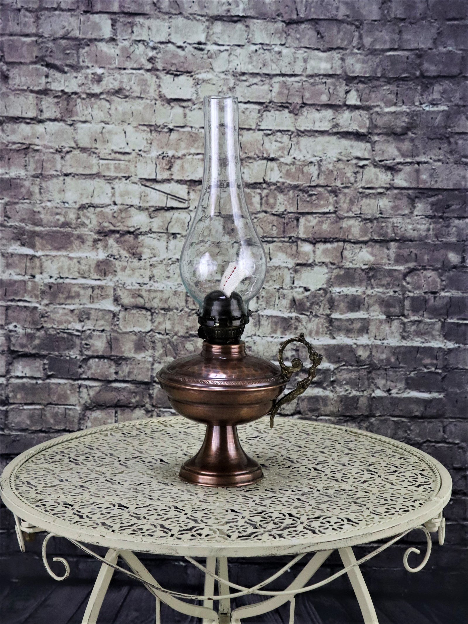 Bakır Gaz LambasıSonay BakırcılıkMiray Eskitme Ayaklı Bakır Gaz Lambası