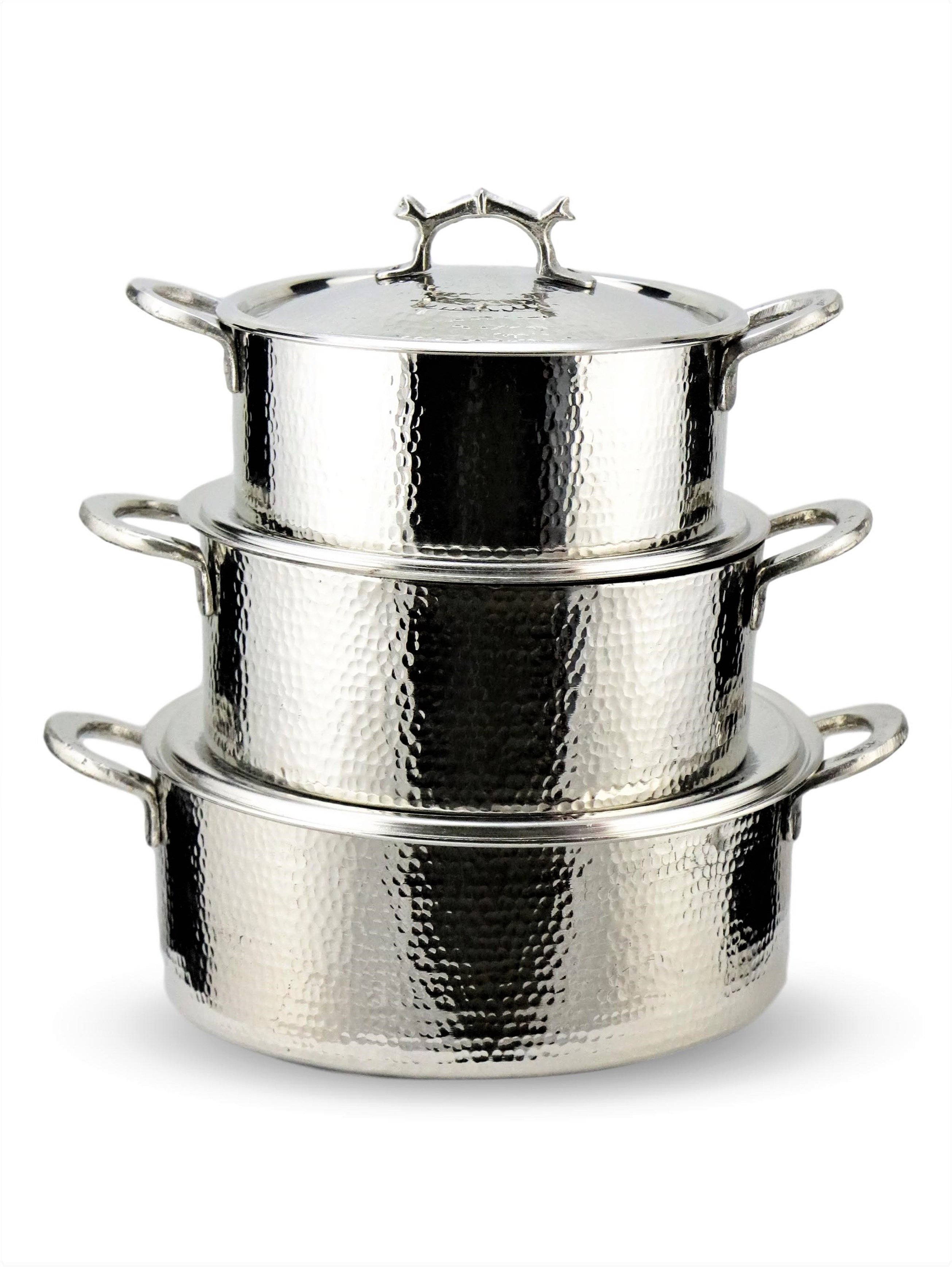 Bakır Tencere ve TavalarSonay BakırcılıkNikel El Dövmesi Derin Bakır Tencere Takımı