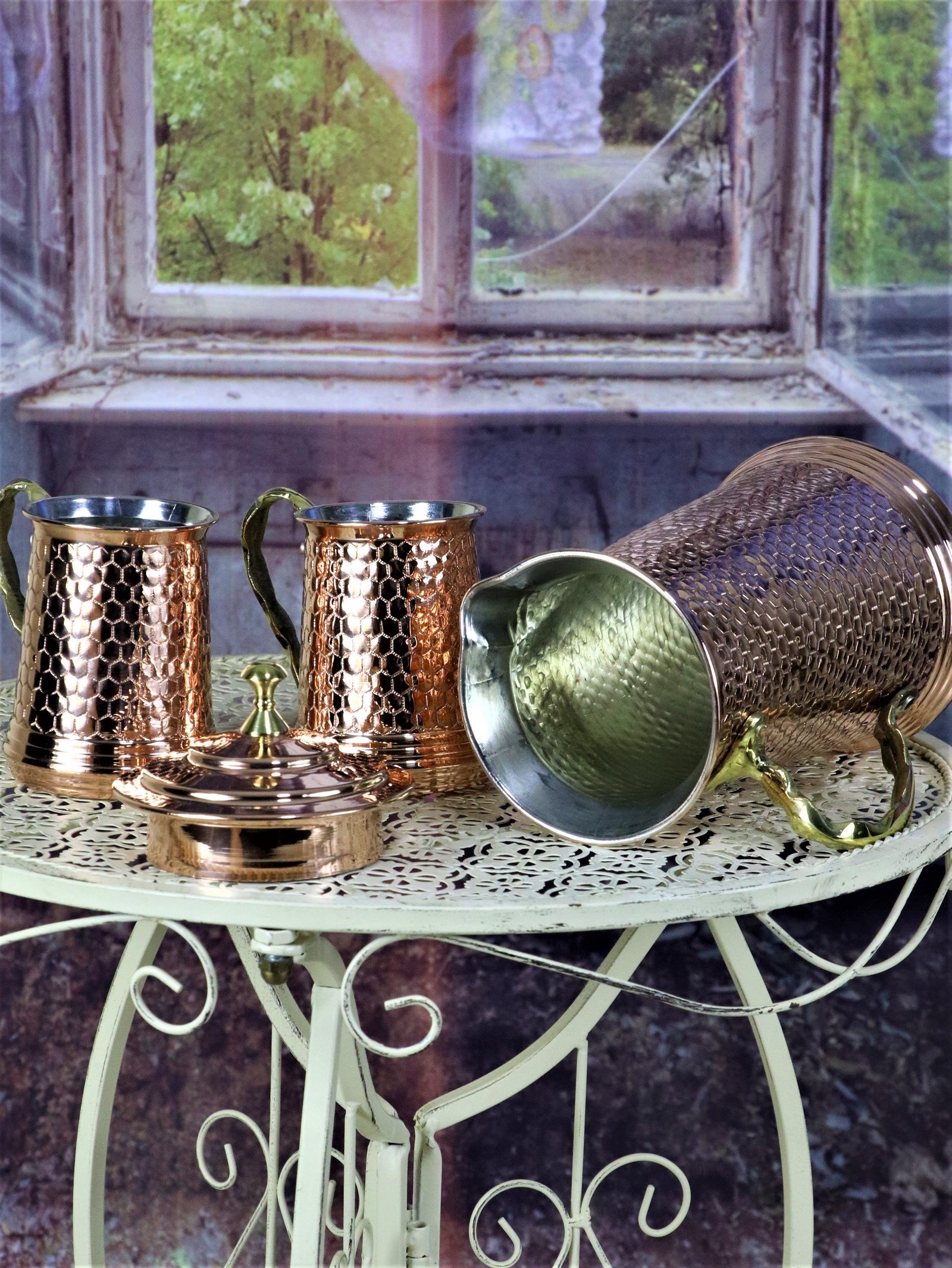 Bakır SürahiSonay BakırcılıkPetekli Keski Kırmızı Bakır Sürahi