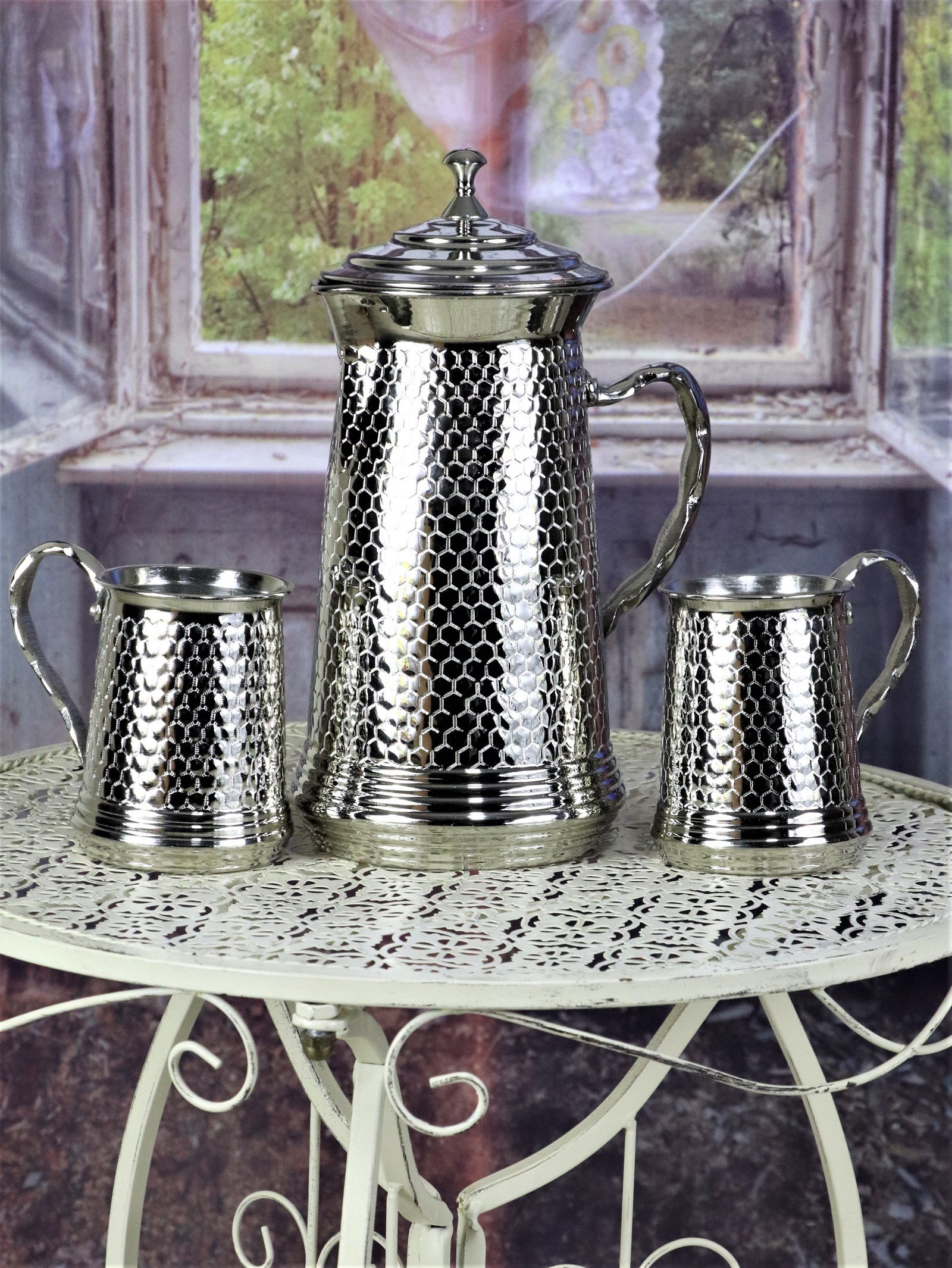 Bakır SürahiSonay BakırcılıkPetekli Keski Nikelli Bakır Sürahi Takımı