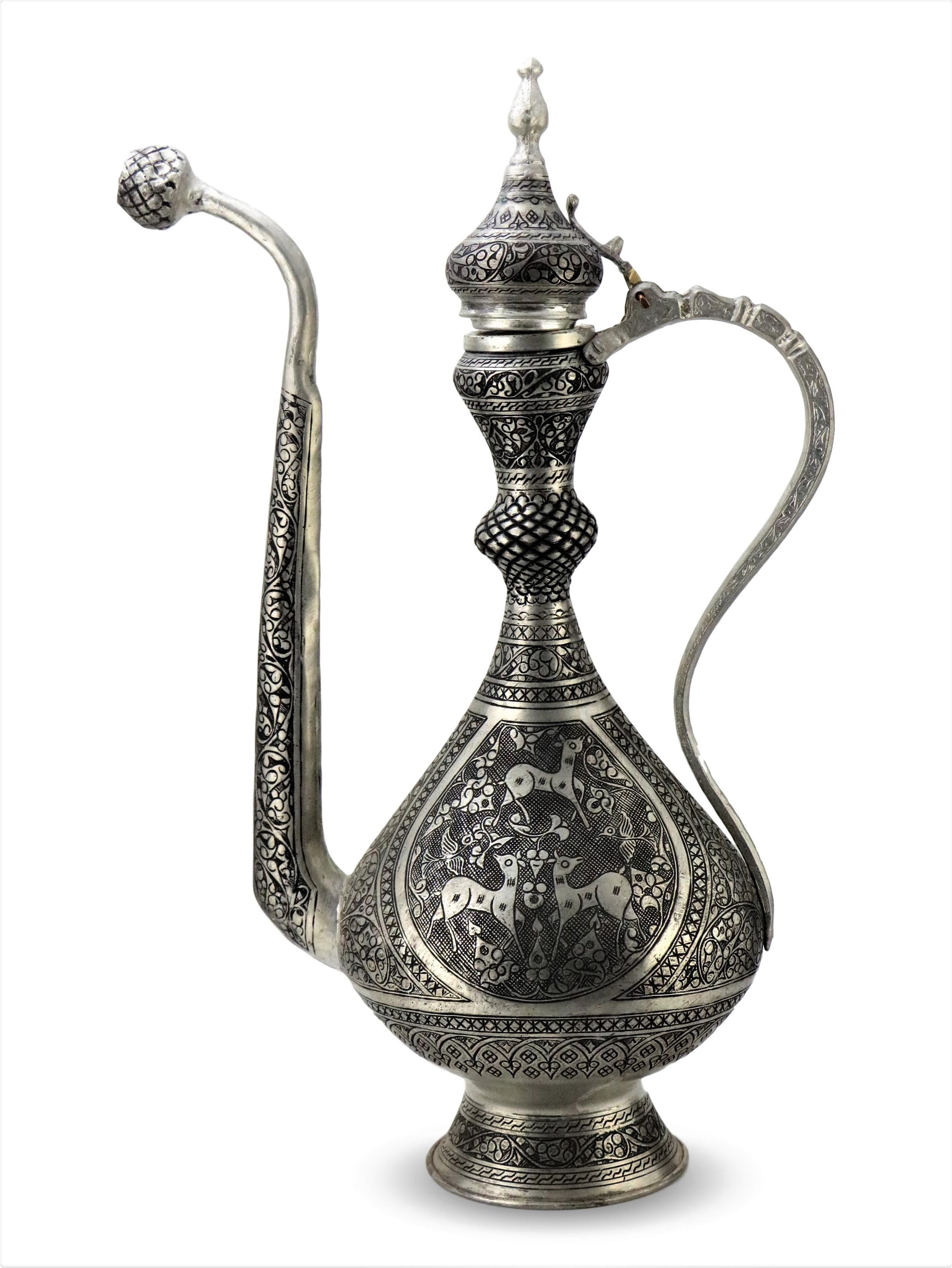 Bakır Gügüm ve İbriklerSonay BakırcılıkSultan Keski Kuş İşlemeli Antep Bakır ibrik
