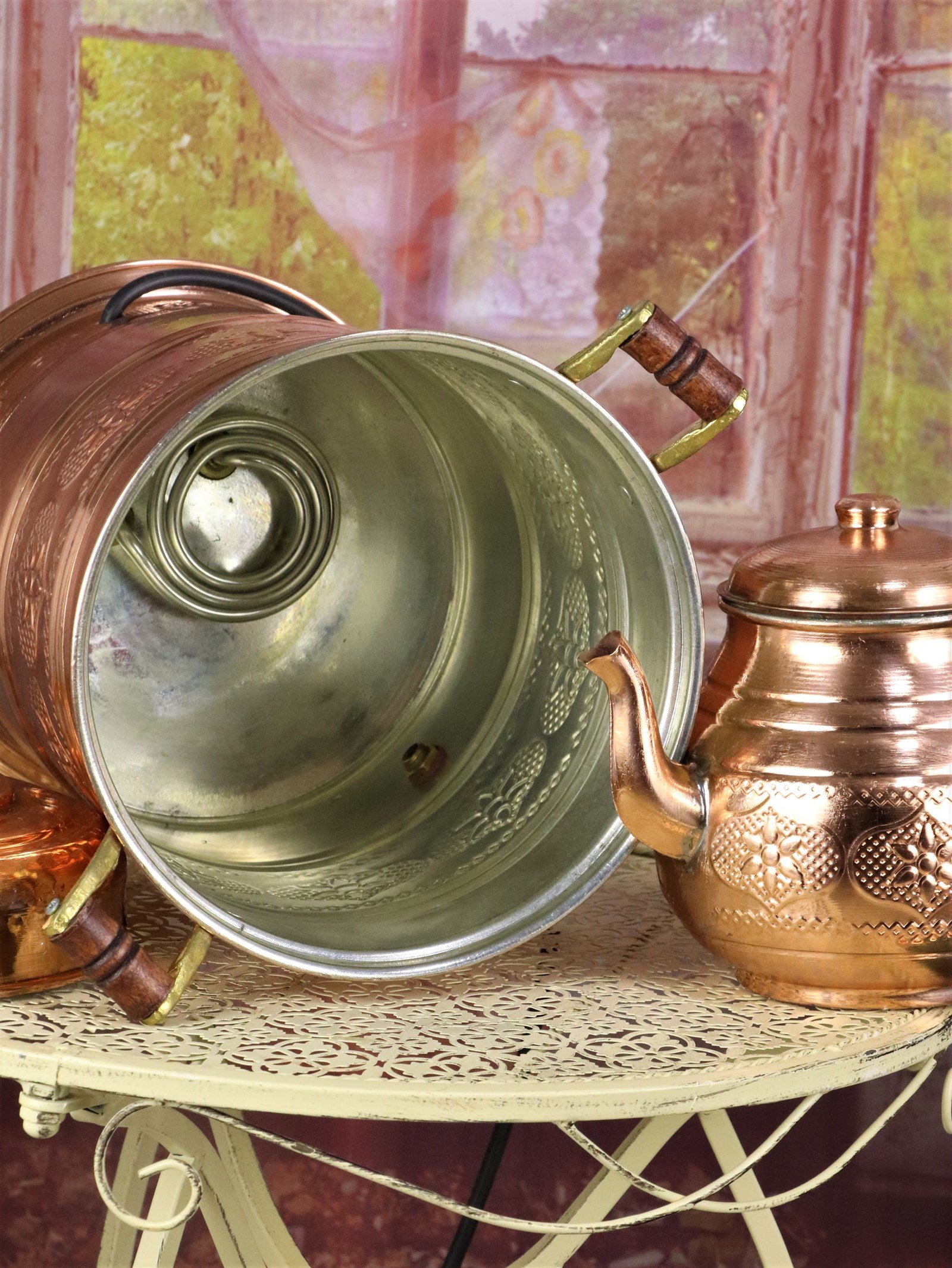 Copper SamovarSonay BakırcılıkTermostatlı Elektrikli Bakır Semaver  ( 7 Lt Otel ve Şantiye Tipi )