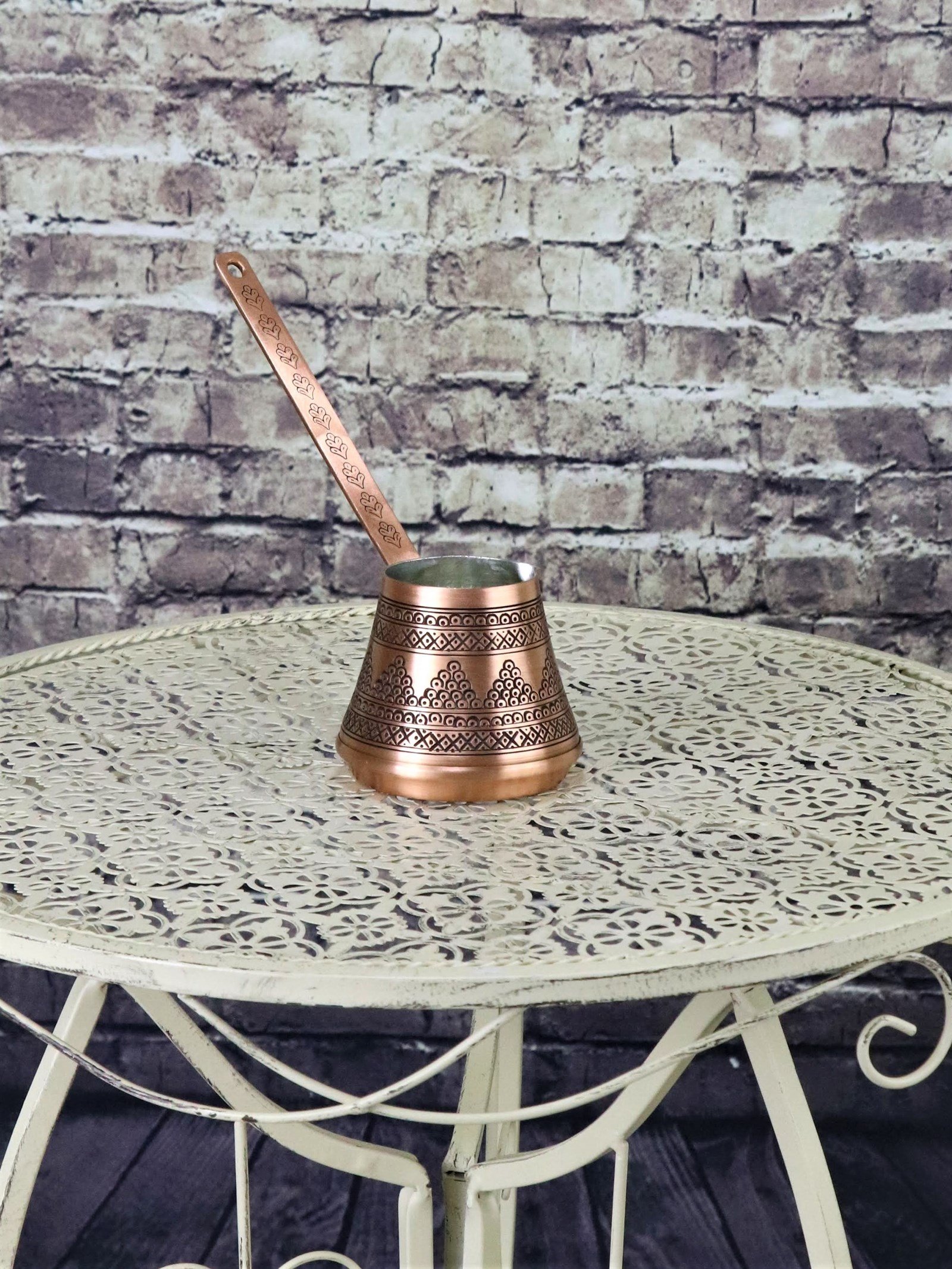 Bakır Cezve Sonay BakırcılıkÜzümlü Bakır Cezve 3 Fincanlık