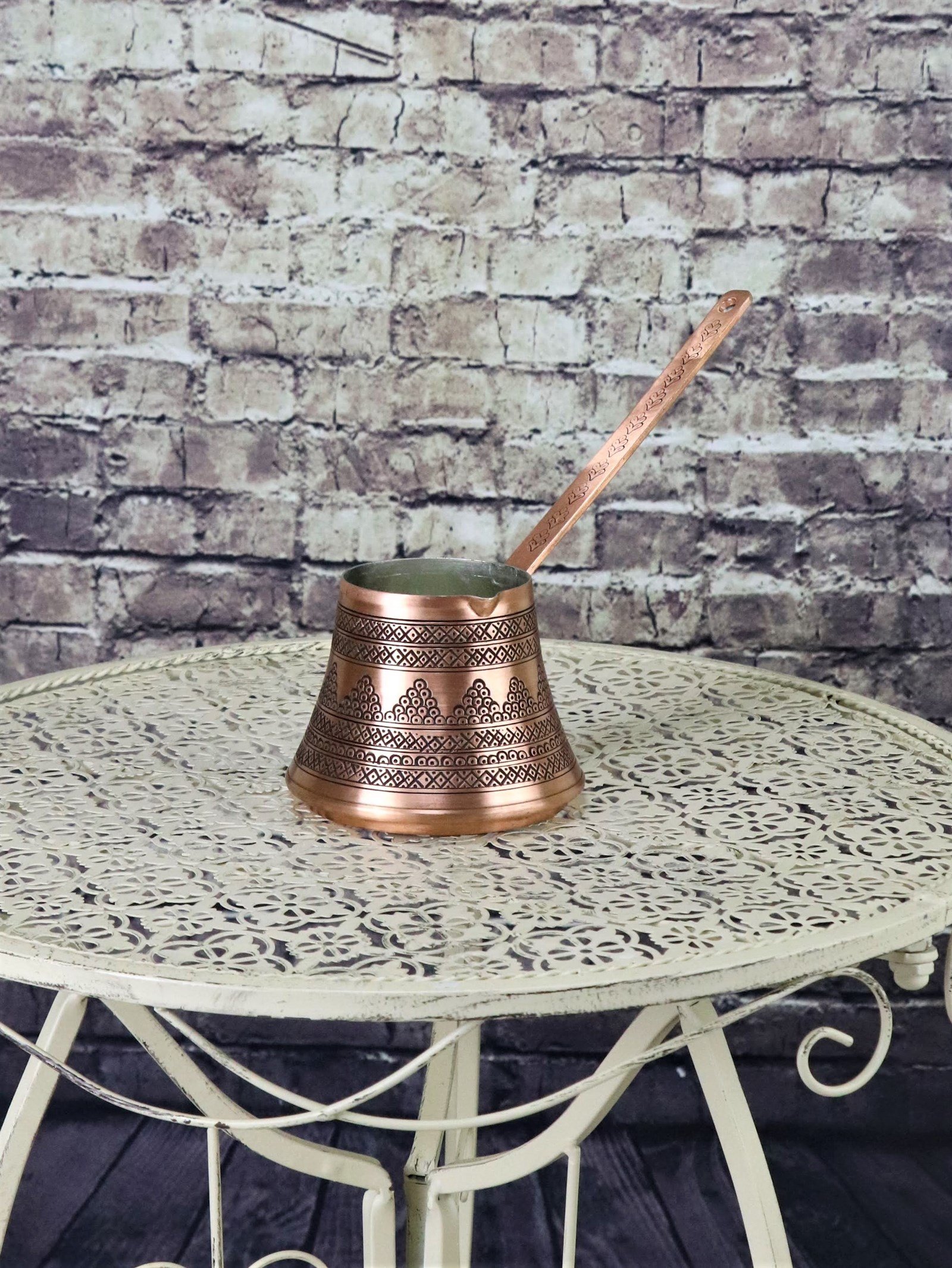 Bakır Cezve Sonay BakırcılıkÜzümlü Bakır Cezve 5 Fincanlık
