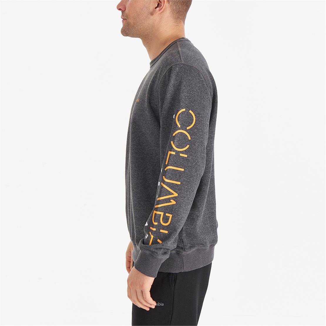 COLUMBIA CS0281 CSC M STENCIL SLEEVE PRINT CREW SWEATSHIRT