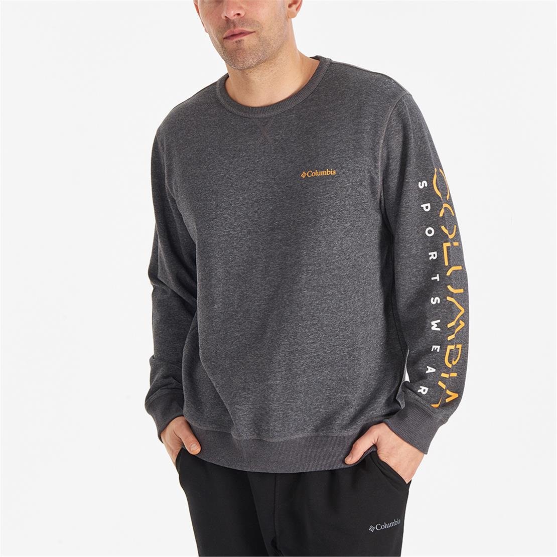 COLUMBIA CS0281 CSC M STENCIL SLEEVE PRINT CREW SWEATSHIRT