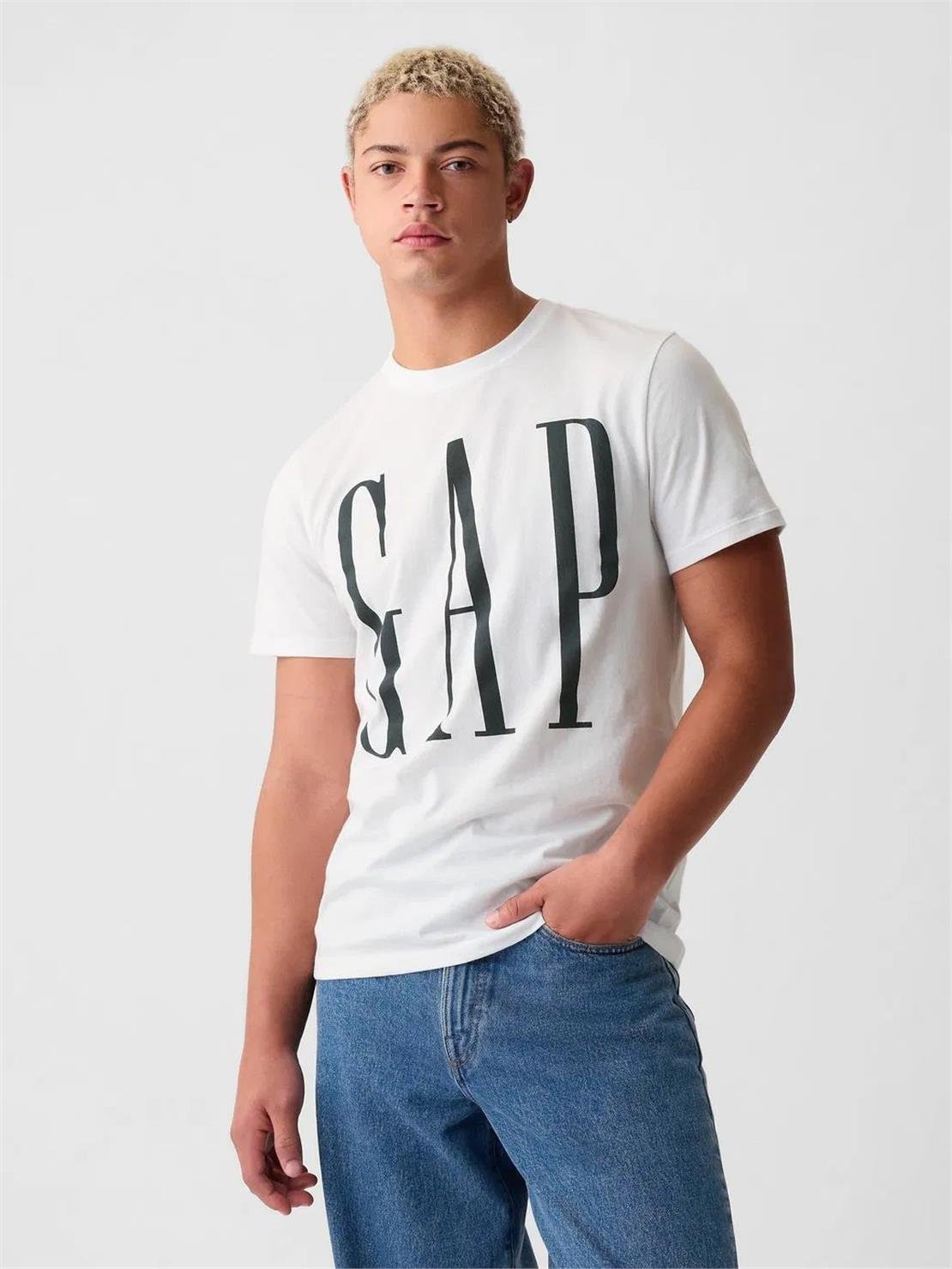 GAP V-EVERYDAY SOFT CORP LOGO TEE Tişört Modeli ERKEK