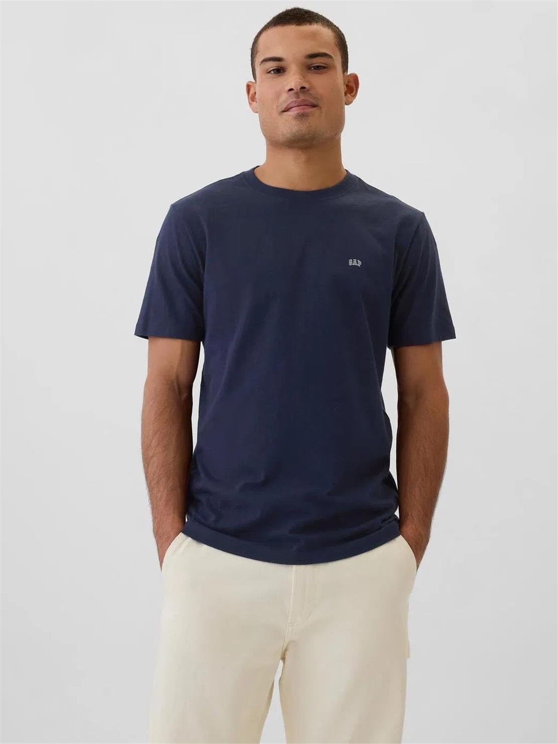 GAP V-FRCH EVERYDAY SOFT MICRO LOGO CREW Tişört Modeli ERKEK