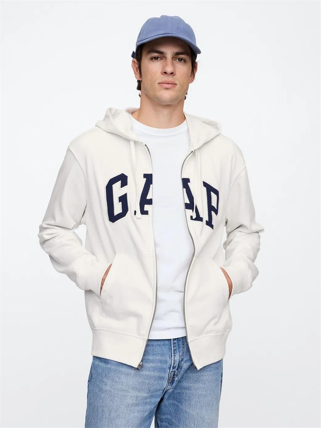 GAP V-FRCH FT HERITAGE LOGO FZ Sweatshirt Modeli ERKEK