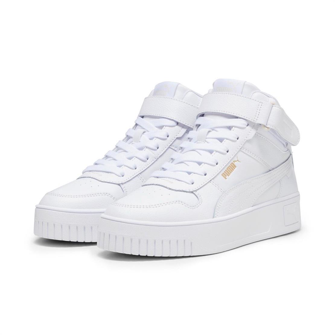 PUMA Carina Street Mid-PUMA White-PUMA White-PUMA Gold Günlük Spor Ayakkabısı Modeli KADIN