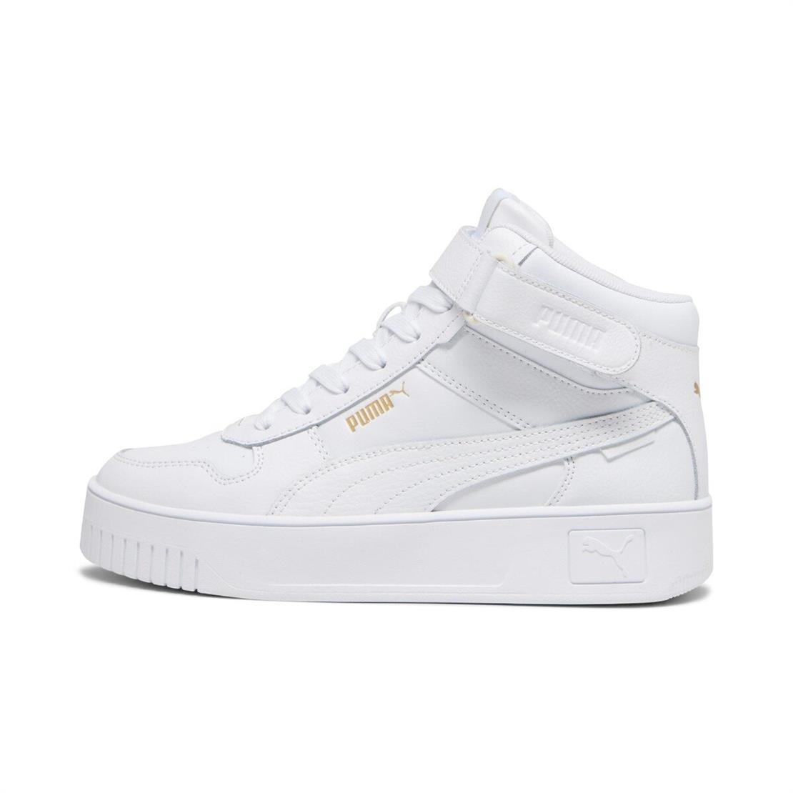 PUMA Carina Street Mid-PUMA White-PUMA White-PUMA Gold Günlük Spor Ayakkabısı Modeli KADIN