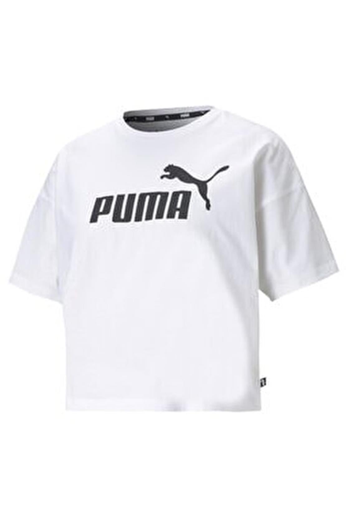 PUMA ESS Cropped Logo Tee Puma White