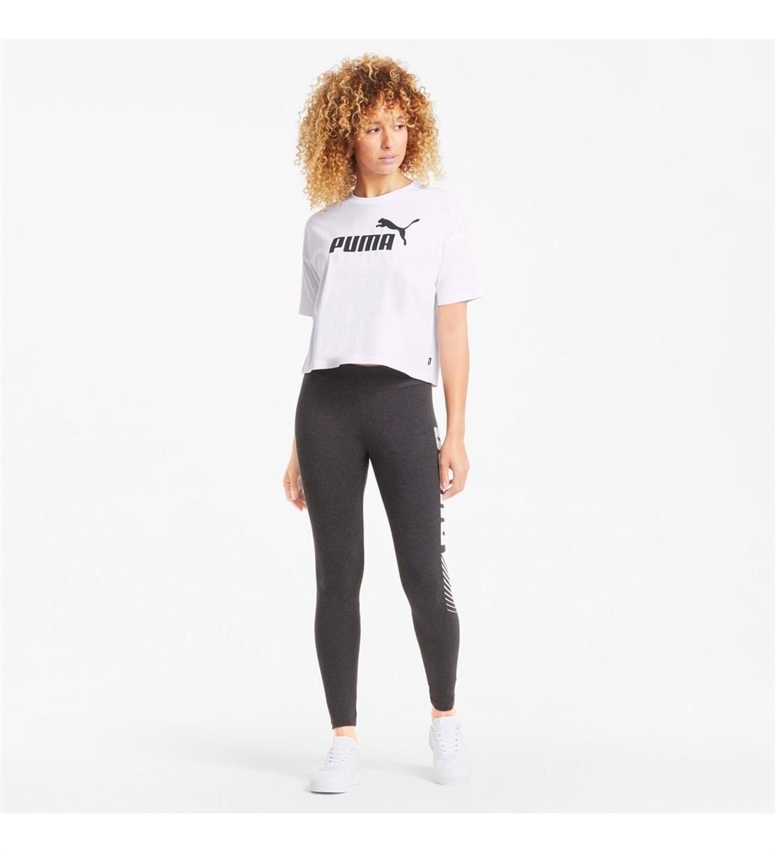 PUMA ESS Cropped Logo Tee Puma White