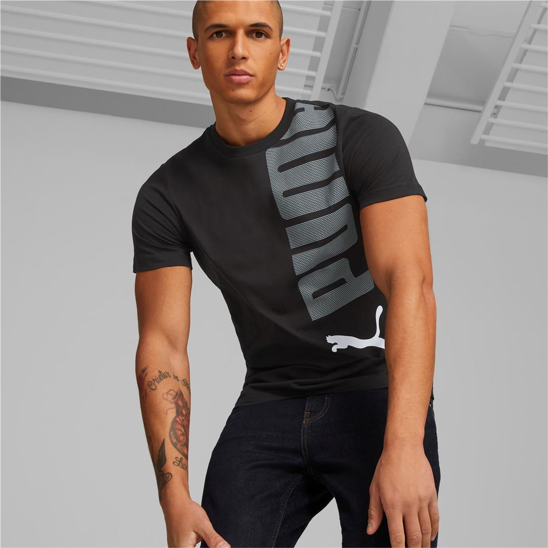 PUMA ESS+ LOGO LAB Tee PUMA Black