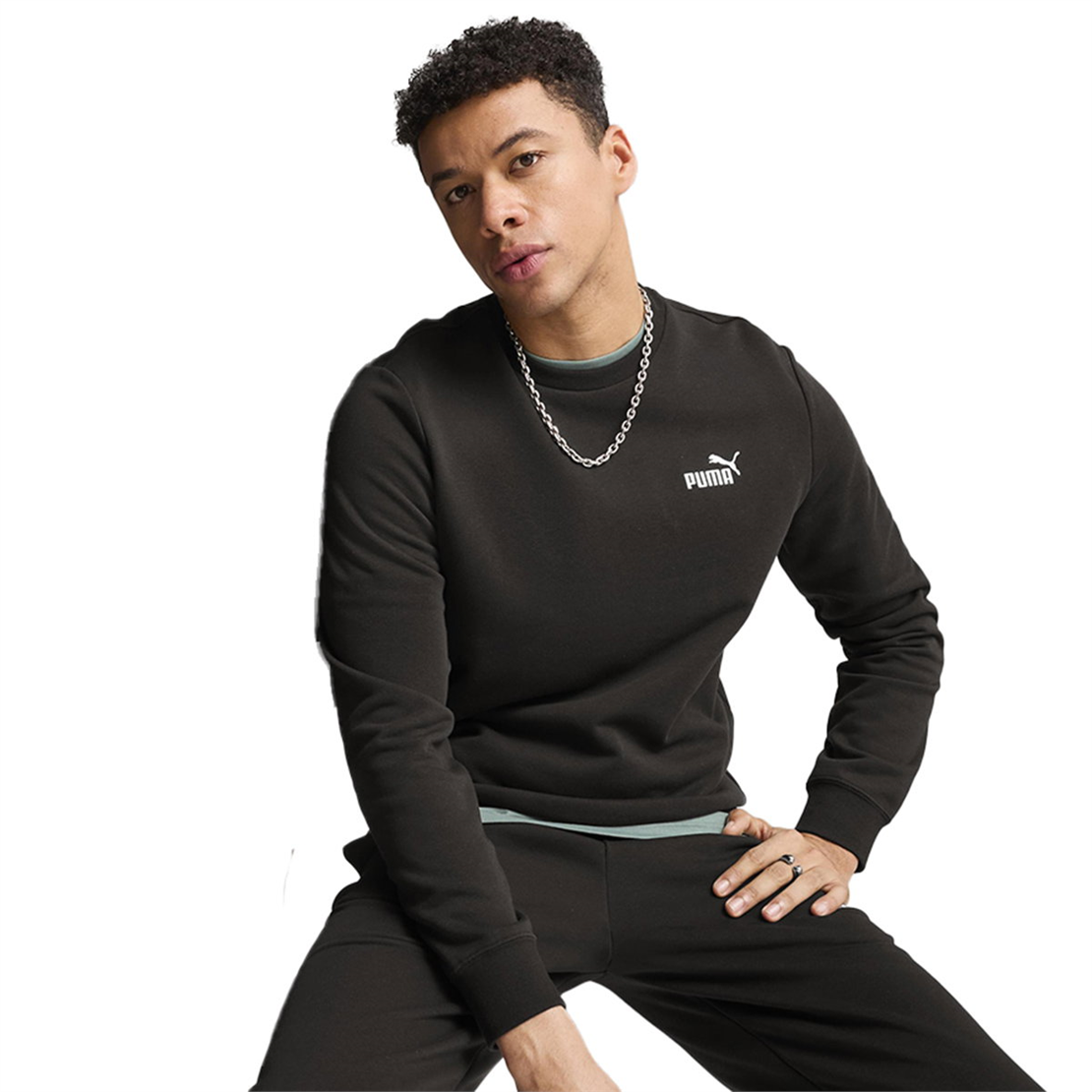 PUMA ESS Small No. 1 Logo Crew Sweatshirt Modeli ERKEK