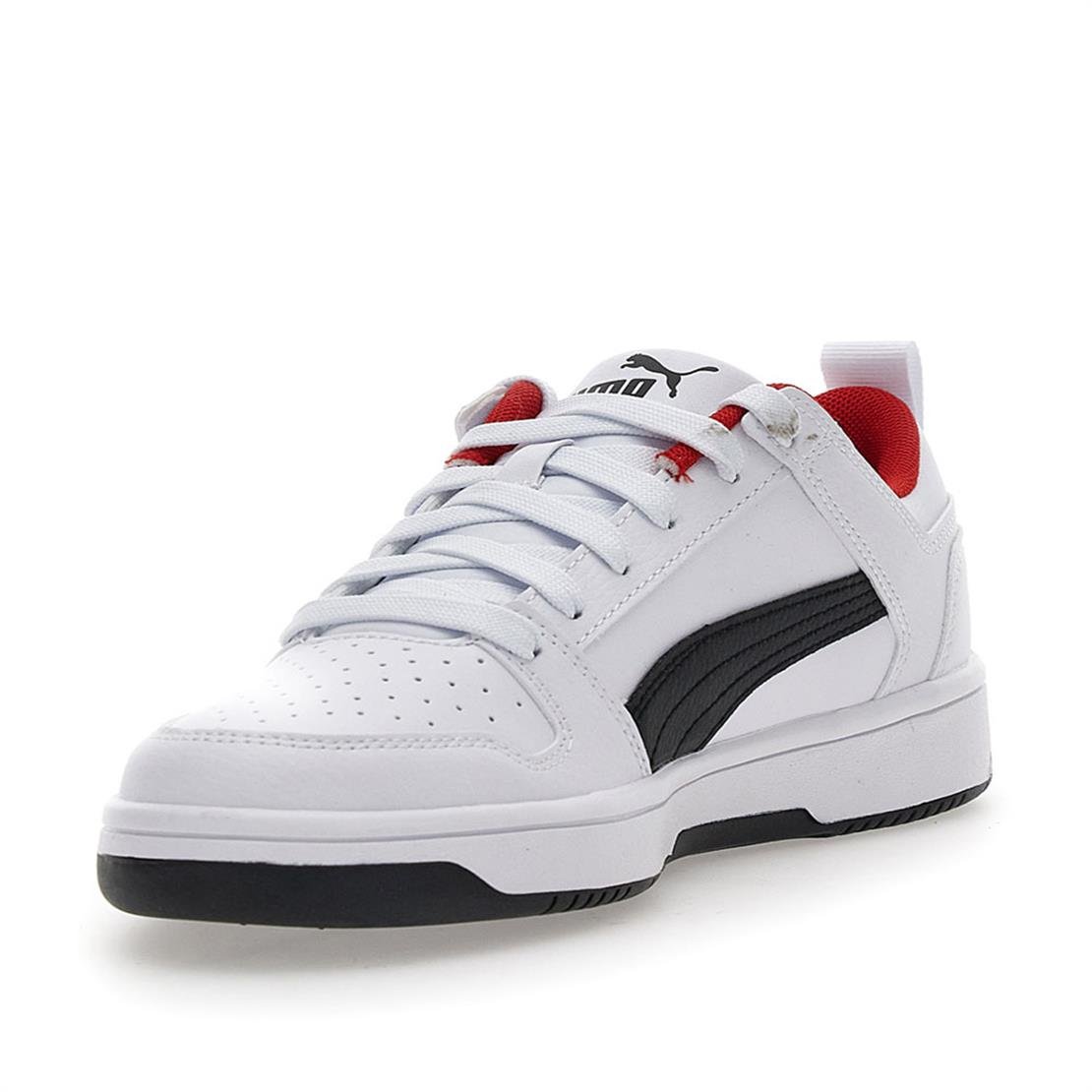 PUMA Puma Rebound Layup Lo SL Jr-Puma White-Puma Black-Red Günlük Spor Modeli Günlük Spor
