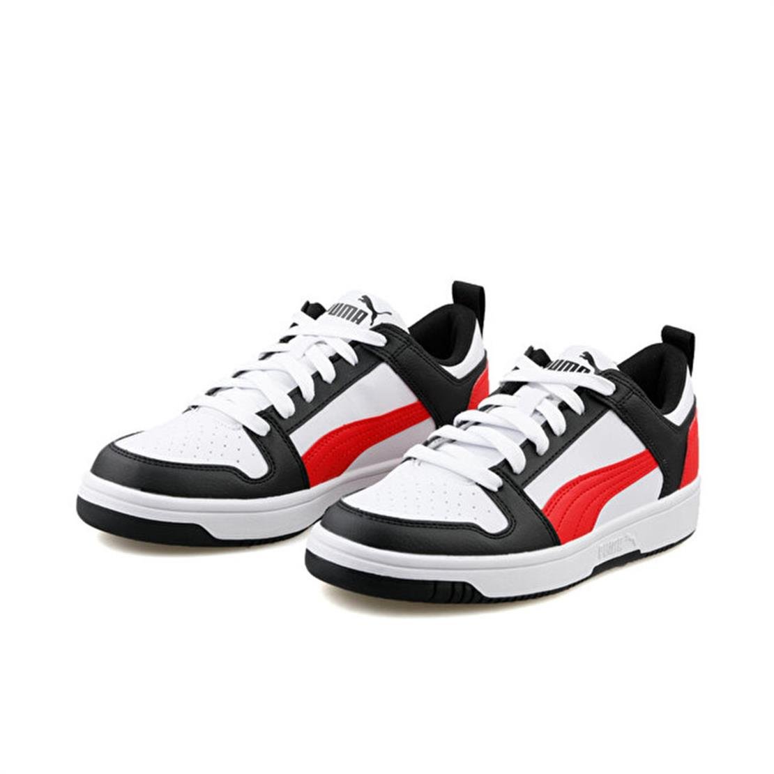 PUMA Puma Rebound Layup Lo SL Jr-Puma White-Puma Black-Red Günlük Spor Modeli Günlük Spor