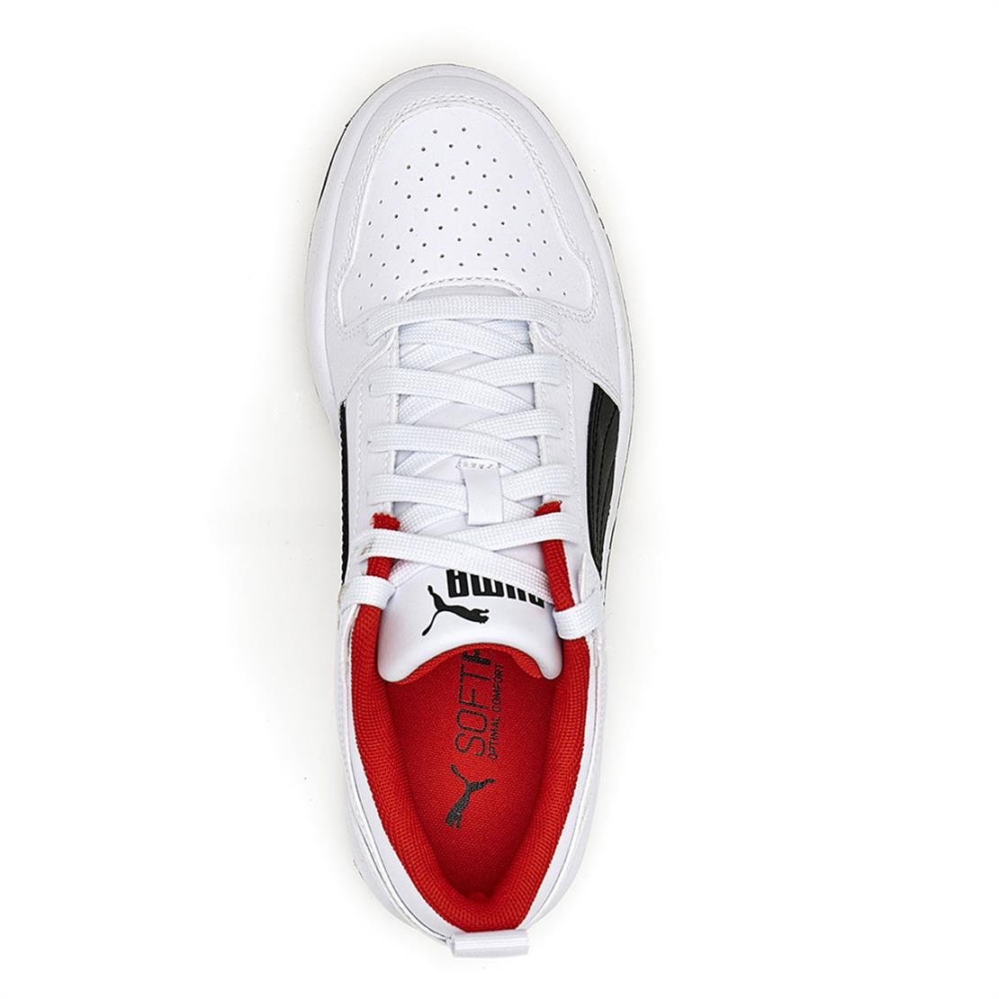 PUMA Puma Rebound Layup Lo SL Jr-Puma White-Puma Black-Red Günlük Spor Modeli Günlük Spor