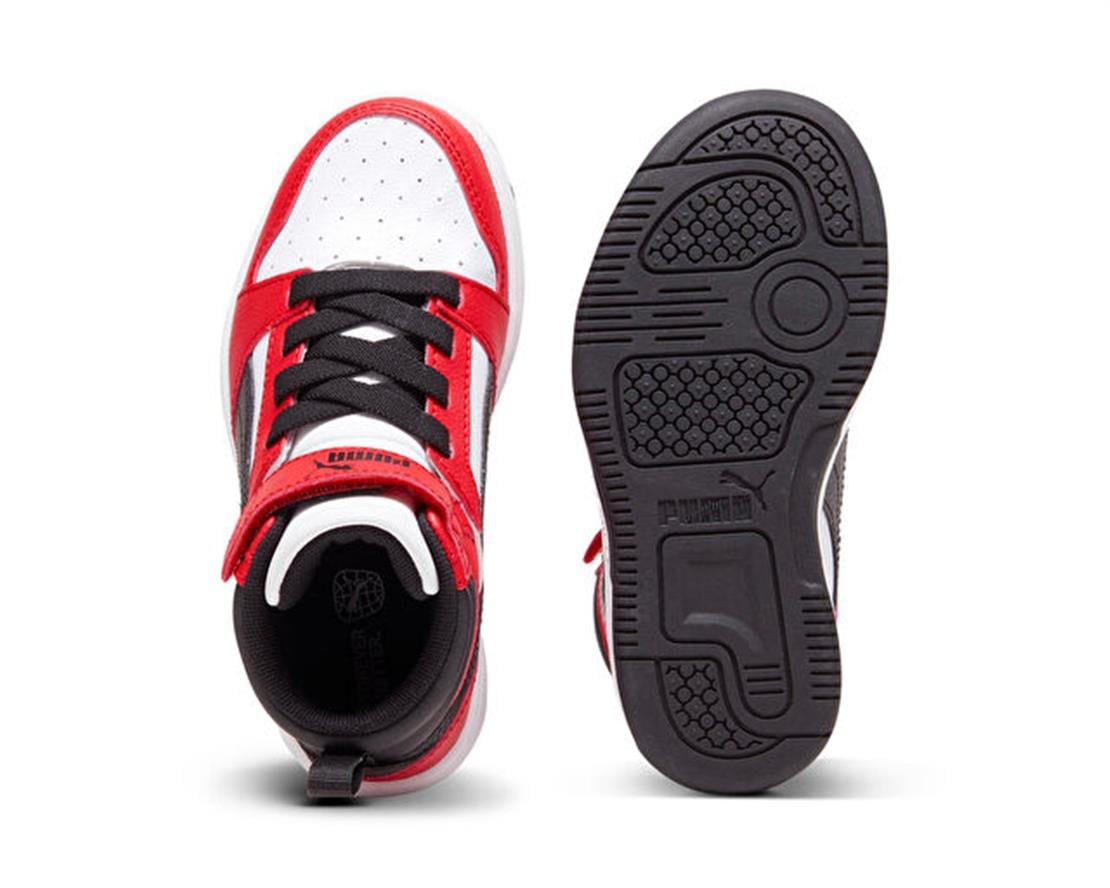 PUMA Puma Rebound V6 Mid AC+ PS-PUMA White-PUMA Black-For All Tim Günlük Spor Ayakkabısı Modeli ÇOCUK