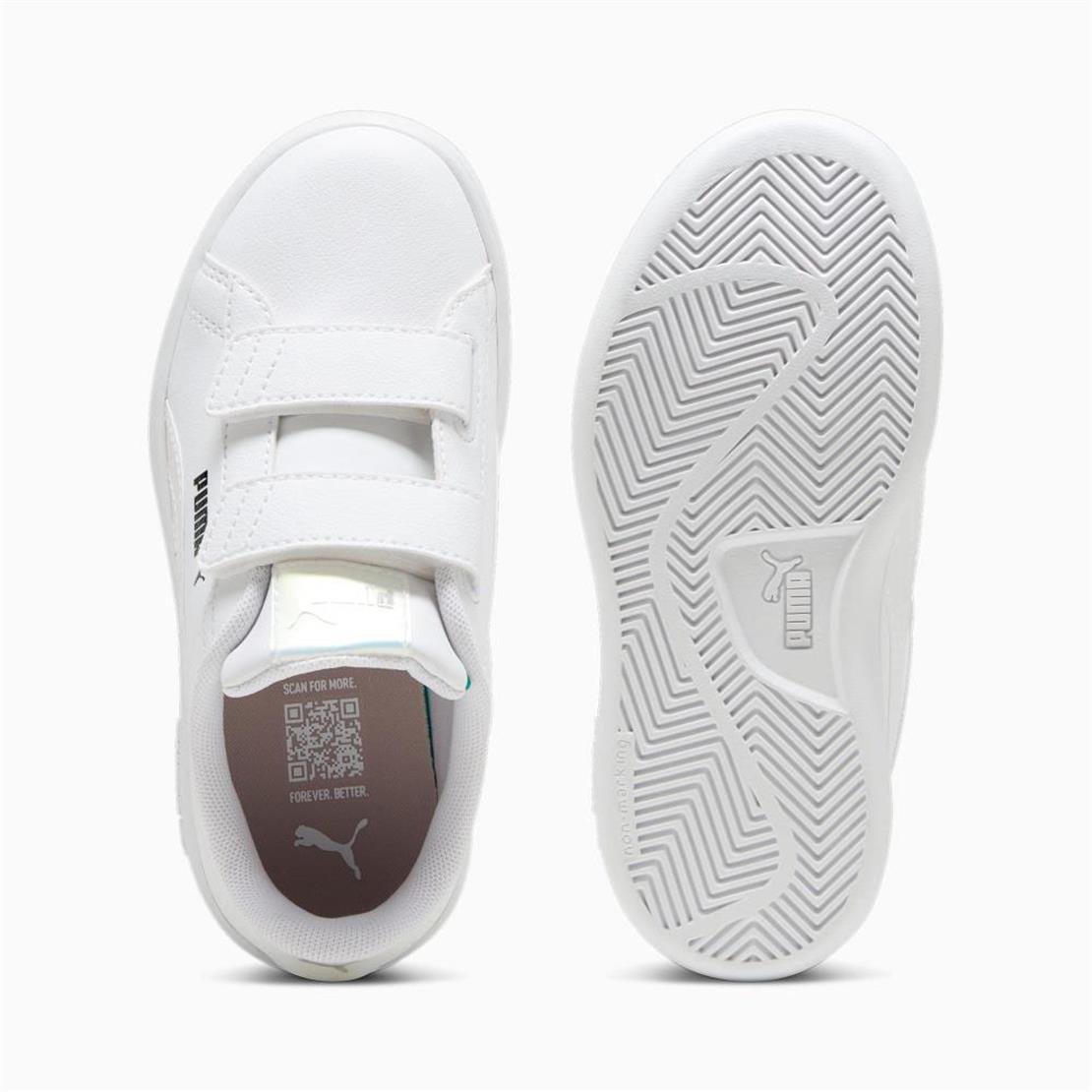 PUMA Puma Smash 3.0 Holo 2.0 V PS-PUMA White-Mauve Mist-PUMA Silv Günlük Spor Ayakkabı Modeli 