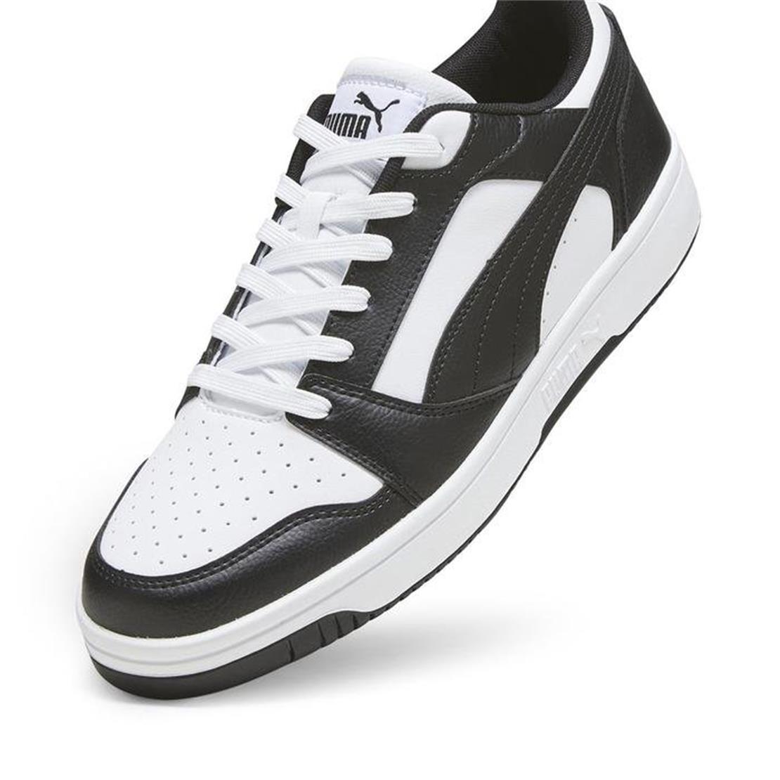 PUMA Rebound v6 Low-PUMA White-PUMA Black-White Günlük Spor Modeli Günlük Spor