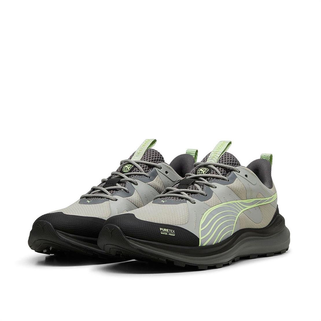 PUMA Reflect Lite Trail PTX-Smokey Gray-PUMA Black-Fizzy Apple Koşu Ayakkabısı Modeli 
