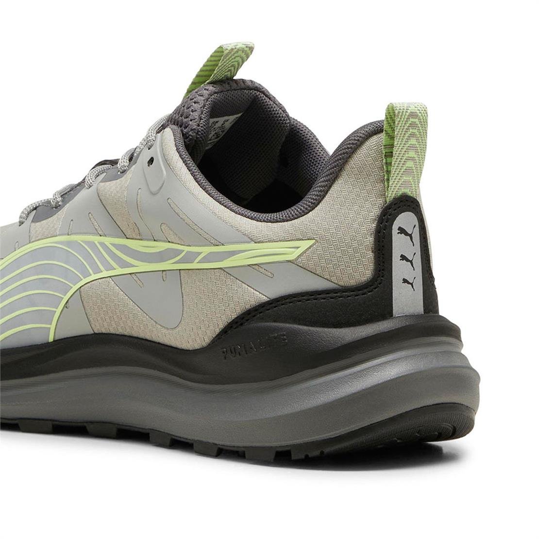 PUMA Reflect Lite Trail PTX-Smokey Gray-PUMA Black-Fizzy Apple Koşu Ayakkabısı Modeli 
