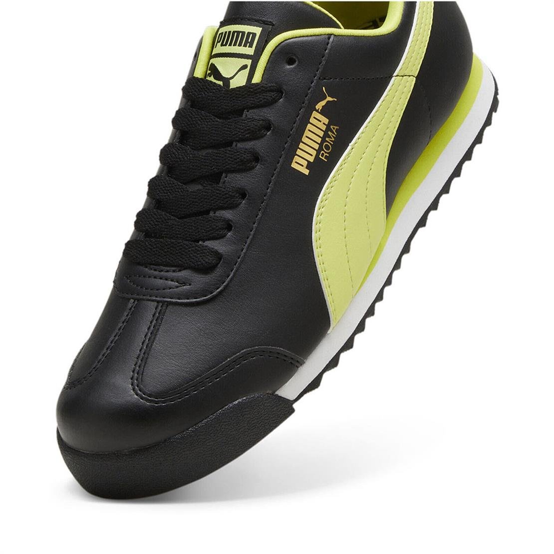 PUMA Roma Basic +-PUMA Black-Lime Sheen Günlük Spor Modeli Günlük Spor