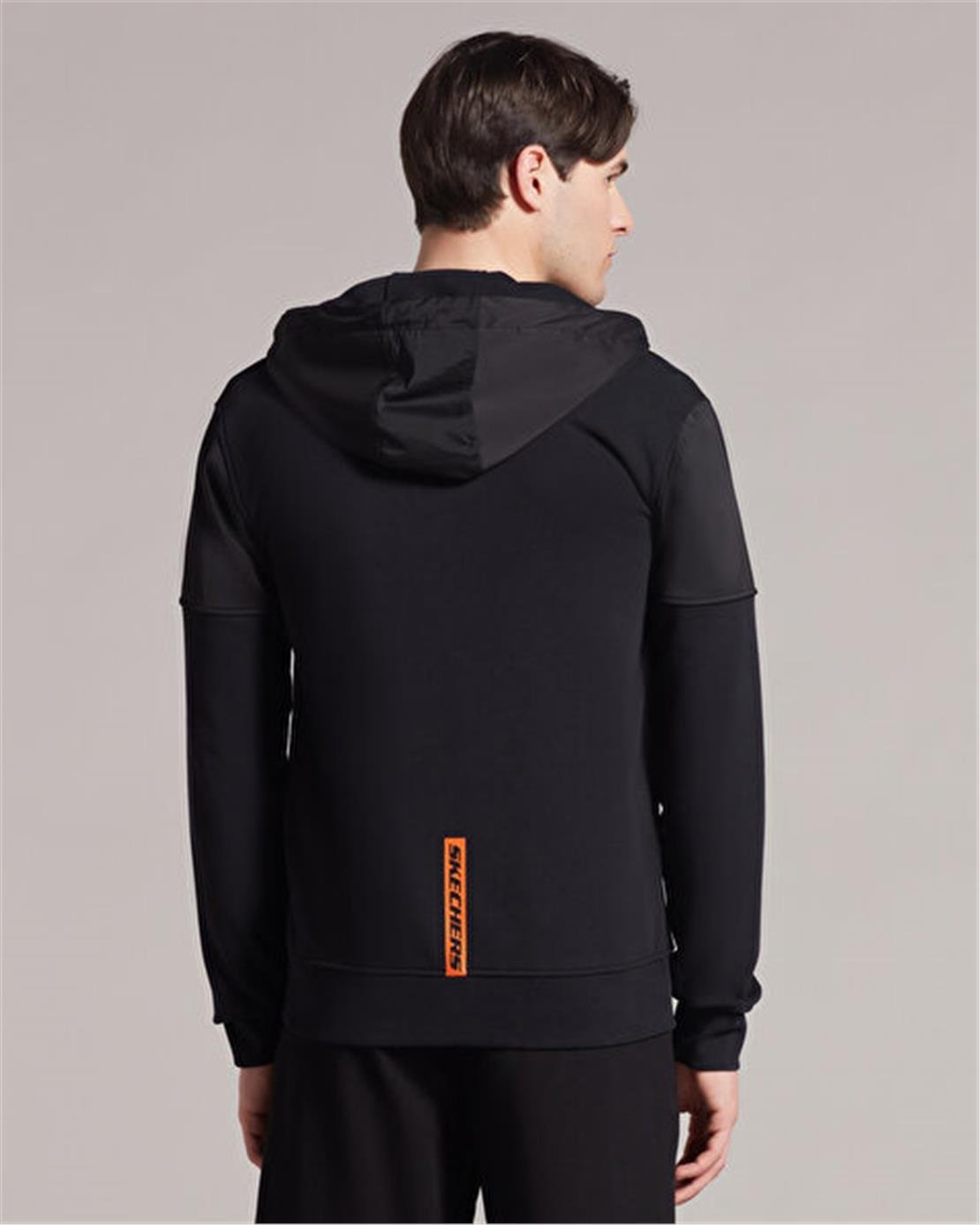 SKECHERS M LW Fleece Pop Up Detailed Full Zip Hoodie Sweatshirt