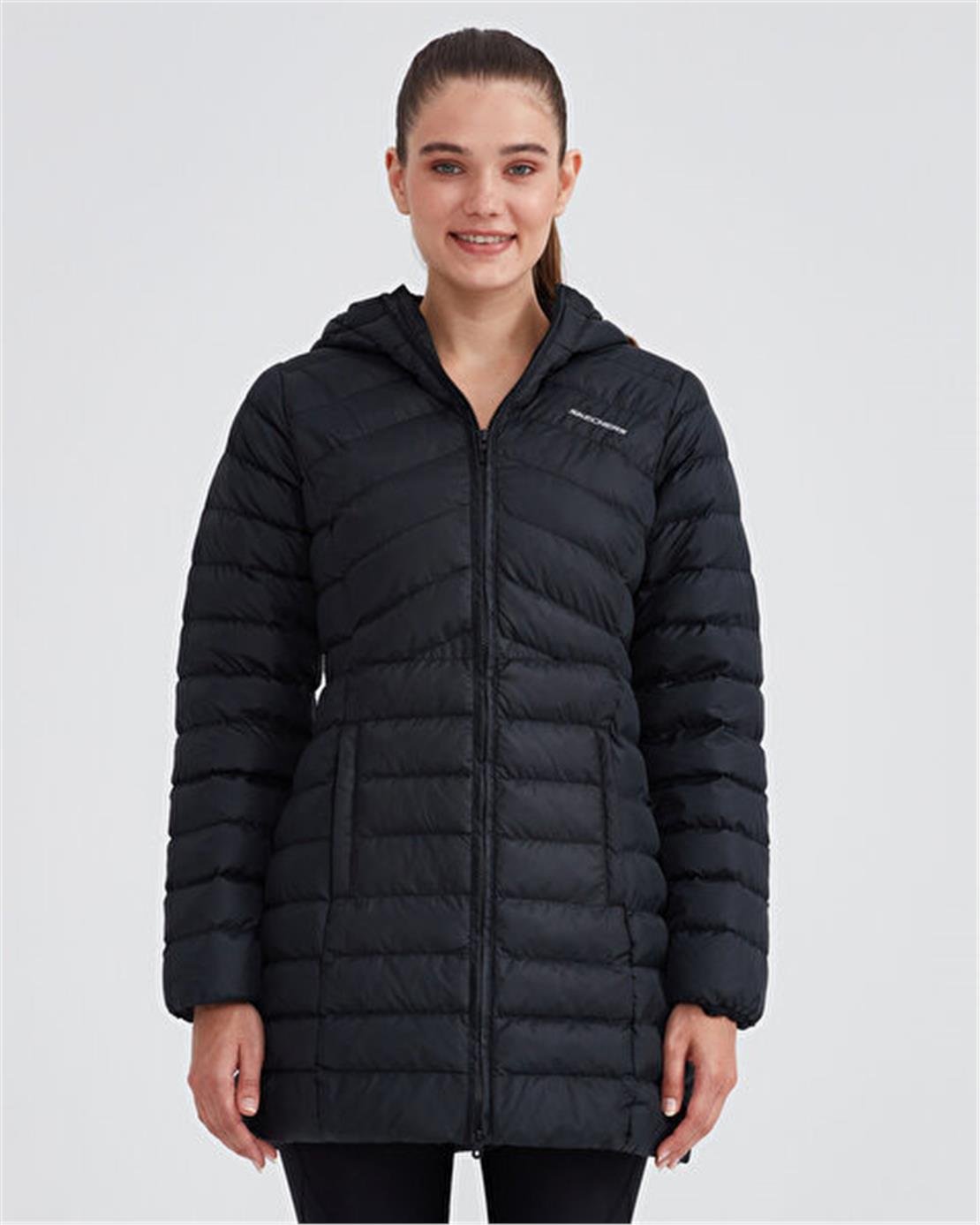 SKECHERS W Essential Maxi Length Hooded Jacket Modeli Ceket Mont