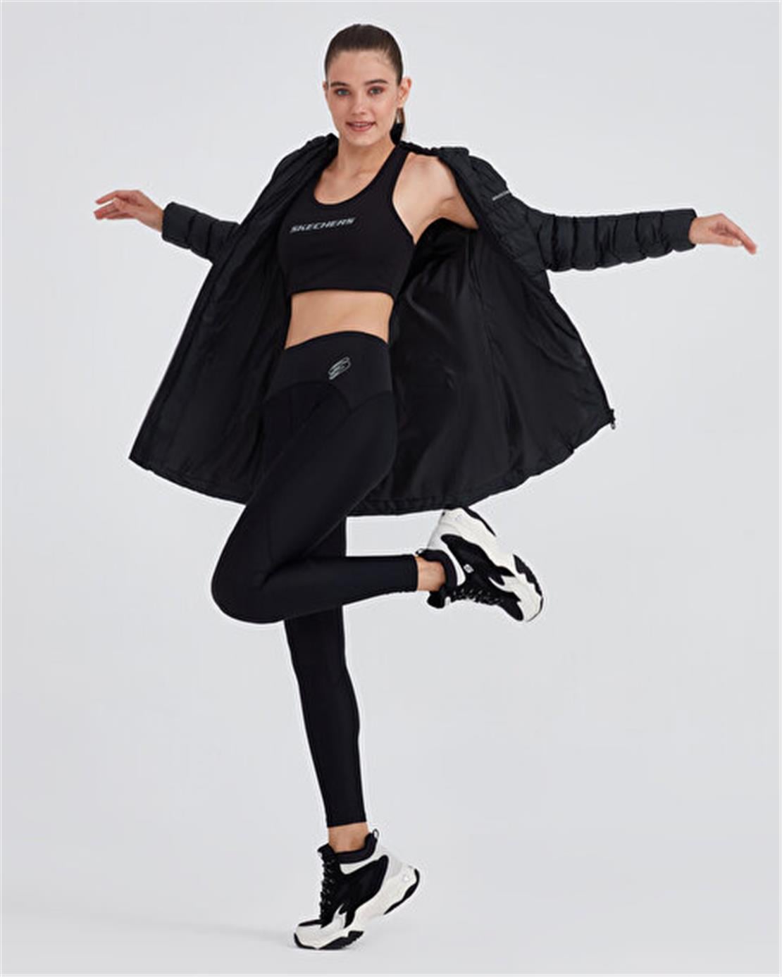 SKECHERS W Essential Maxi Length Hooded Jacket Modeli Ceket Mont