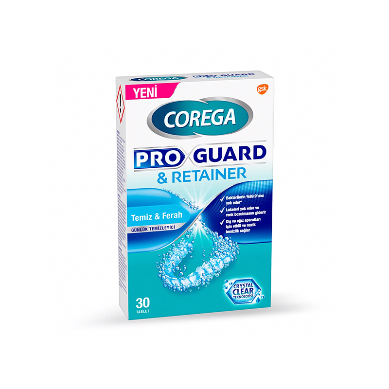 Corega Pro Guard Retainer Günlük Temizleyici 30 Tablet - Protez Bakım - Corega