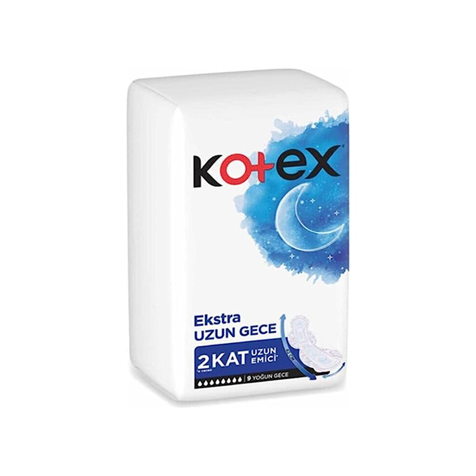 Kotex Ekstra Uzun Gece 9'lu Ped - Hijyenik Bakım - Kotex
