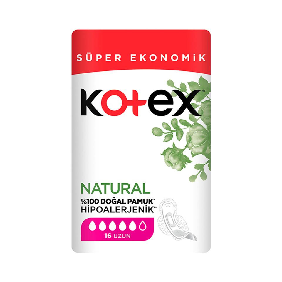 Kotex Natural Ped 16 Uzun - Hijyenik Bakım - Kotex