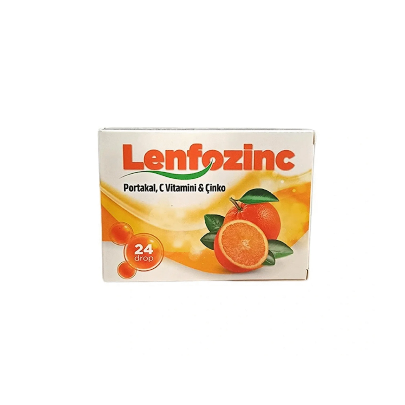Lenfozinc Portakal, C Vitamini, Çinko 24 Pastil - Pastil - Lenfozinc