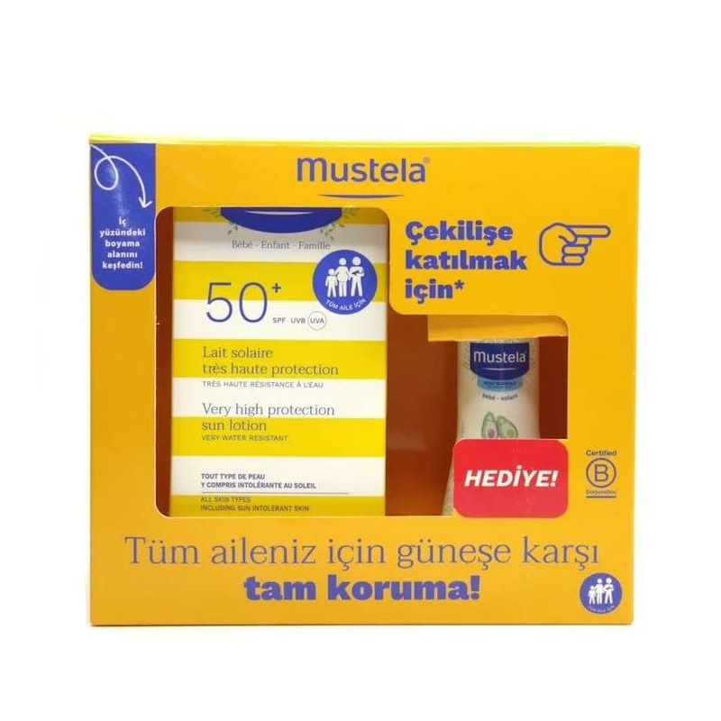 Mustela Güneş Losyonu Spf 50 100 ml + Vücut Losyonu 50 ml - Çocuk/Bebek Güneş Koruyucu - Mustela