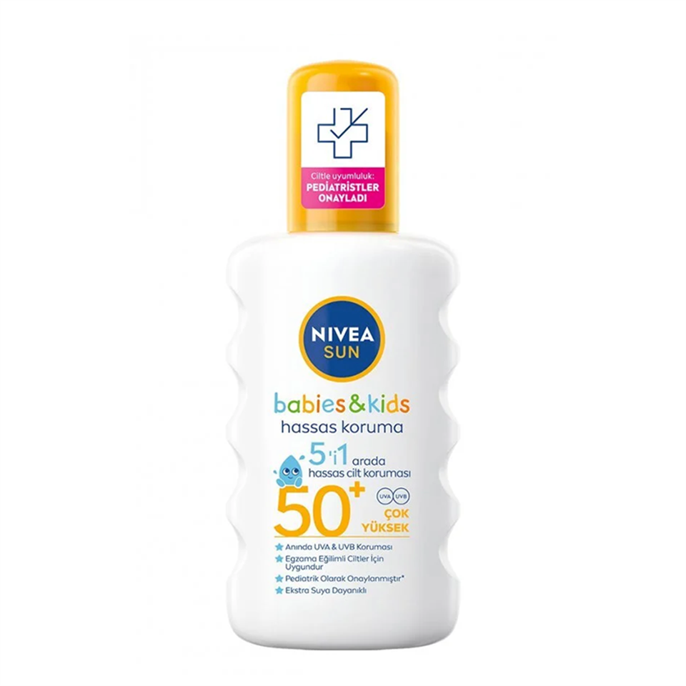 Nivea Sun Babies & Kids Hassas Koruma Spf 50+ 200 ml - Çocuk/Bebek Güneş Koruyucu - Nivea