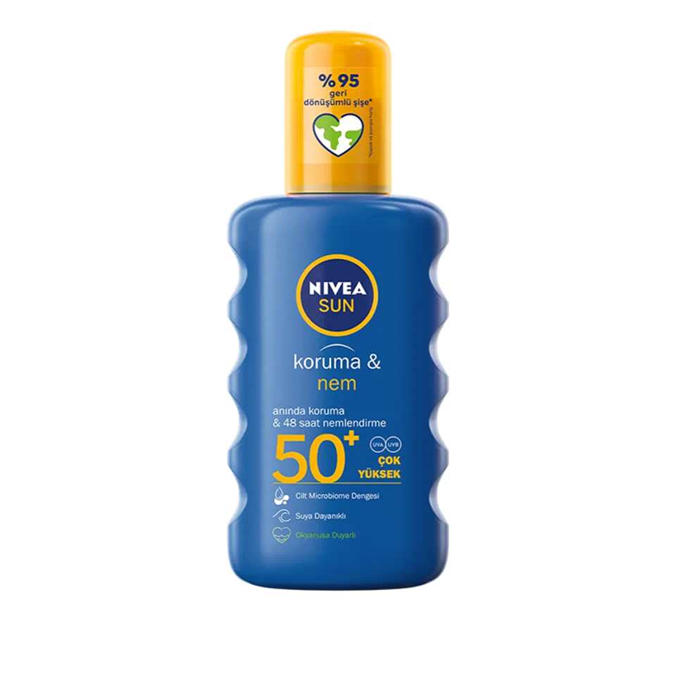Nivea Sun Koruma ve Nem Spf 50+ Güneş Koruyucu 200 ml - Yetişkin Güneş Koruyucu - Nivea