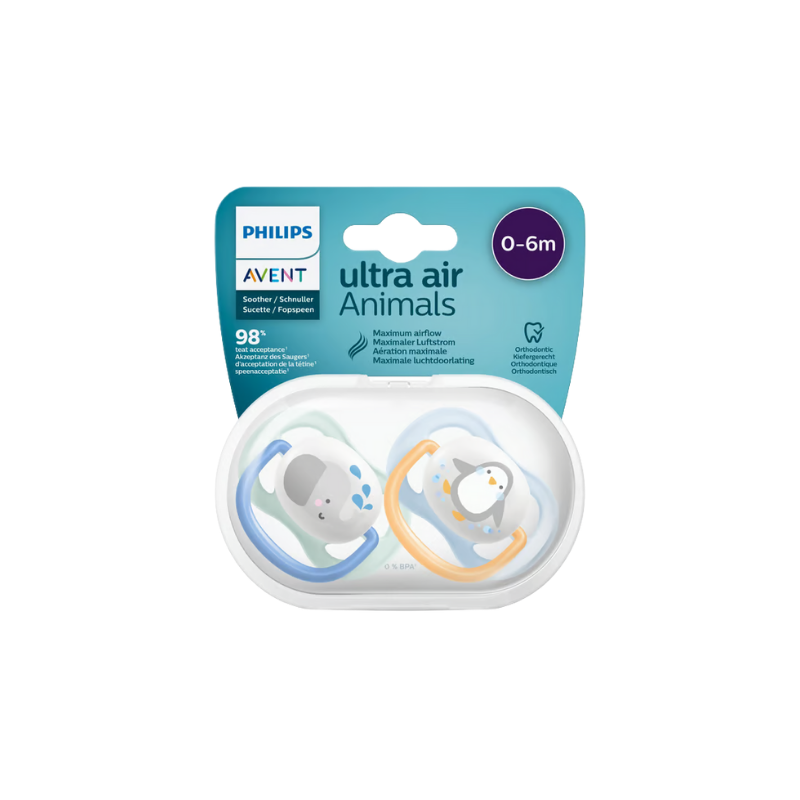 Philips Avent Ultra Air Animals 2'li Erkek Emzik 0-6 - Biberon, Emzik ve Yardımcı Ürün - Philips Avent