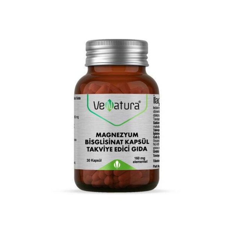Venatura Magnezyum Bisglisinat Takviye Edici Gıda 30 Kapsül - Vitamin-Mineral - Venatura