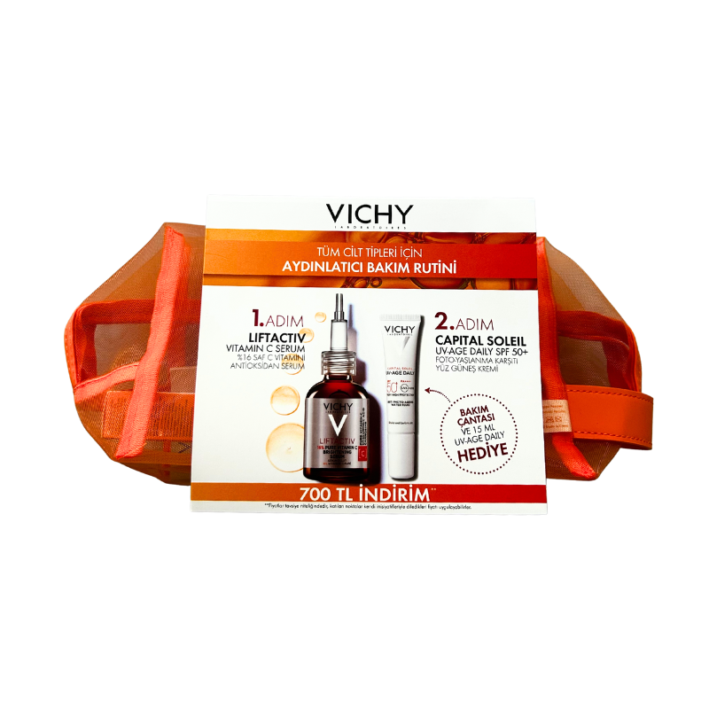 Vichy Liftactiv Vitamin C Serum + Capital Soleil SPF50+ Güneş Kremi Çanta Set - Yeni ürünler - Diğer