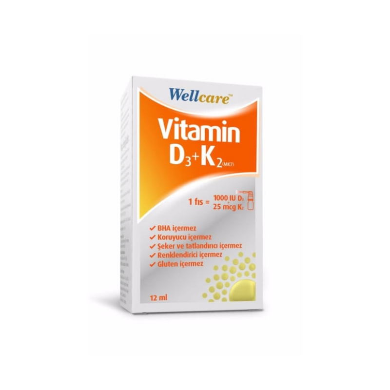Wellcare Vitamin D3 K2 12 ml - Vitamin-Mineral - Wellcare