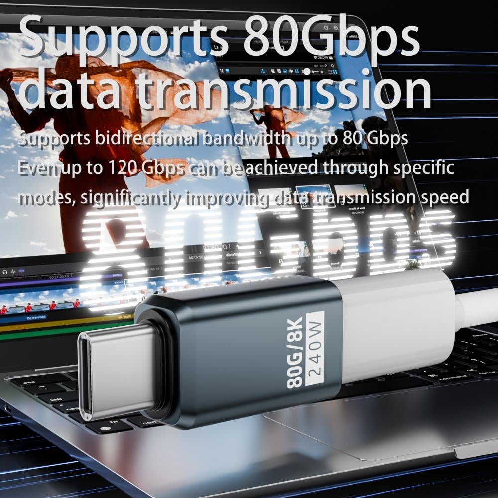 LivX 240W USB-C Adaptör – 80Gbps Veri Aktarımı & 8K Görüntü Desteği ile Ultra Hızlı Şarj